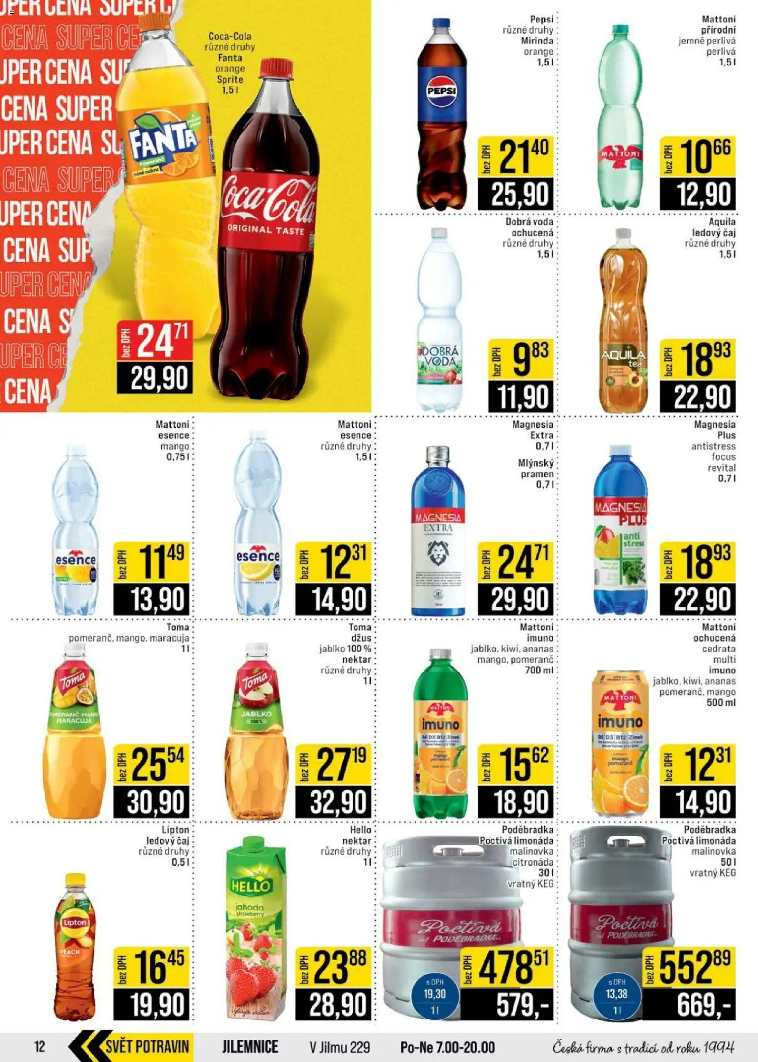 Jip leták - Cash & Carry od 21.01.2026 | Strana: 12 | Produkty: Mattoni, Mango, Mirinda, Sprite