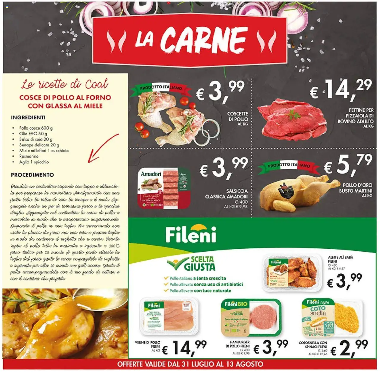 Volantino Coal del 31.07.2025 | Pagina: 10 | Prodotti: Bovino, Teglia, Contenitore, Hamburger