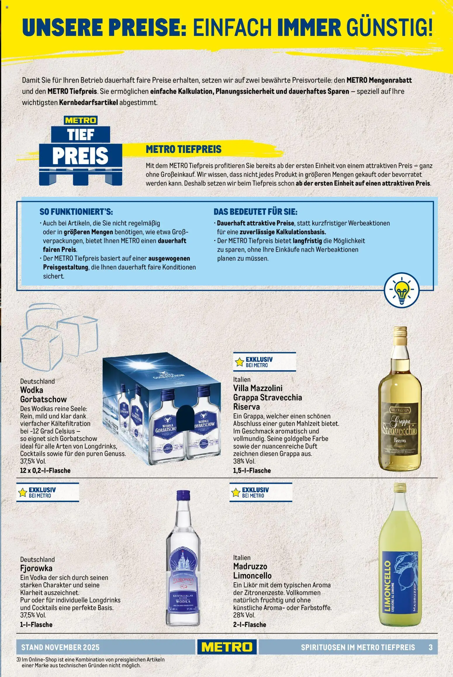 Metro - Spirituosen Sortiment – gültig ab 01.12.2025 | Seite: 3 | Produkte: Likör, Duft, Limoncello, Wodka