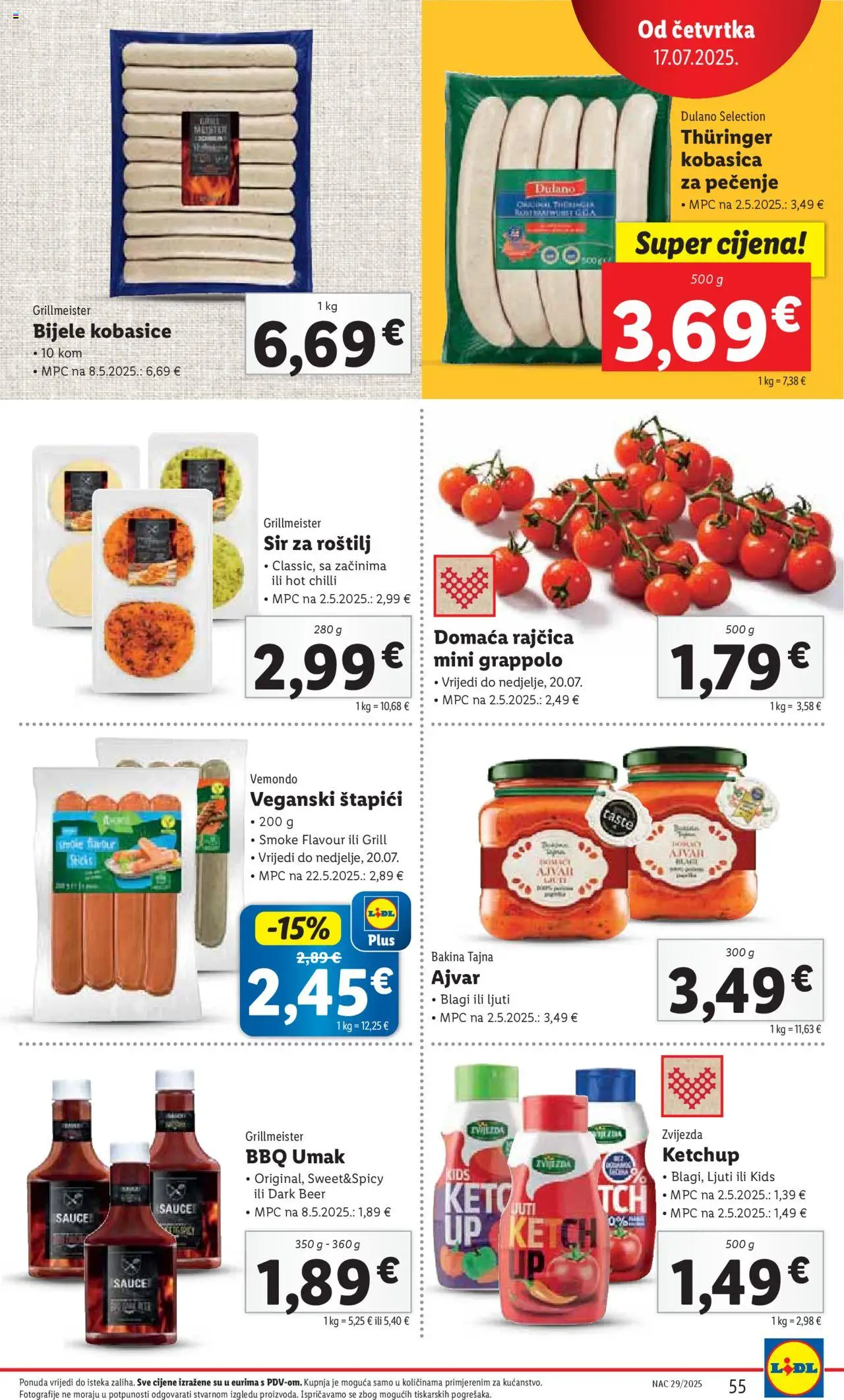 Lidl katalog | vrijedi od 14.07.2025 | Stranica: 55 | Proizvodi: Umak, Kobasica, Rajčica, Štapići