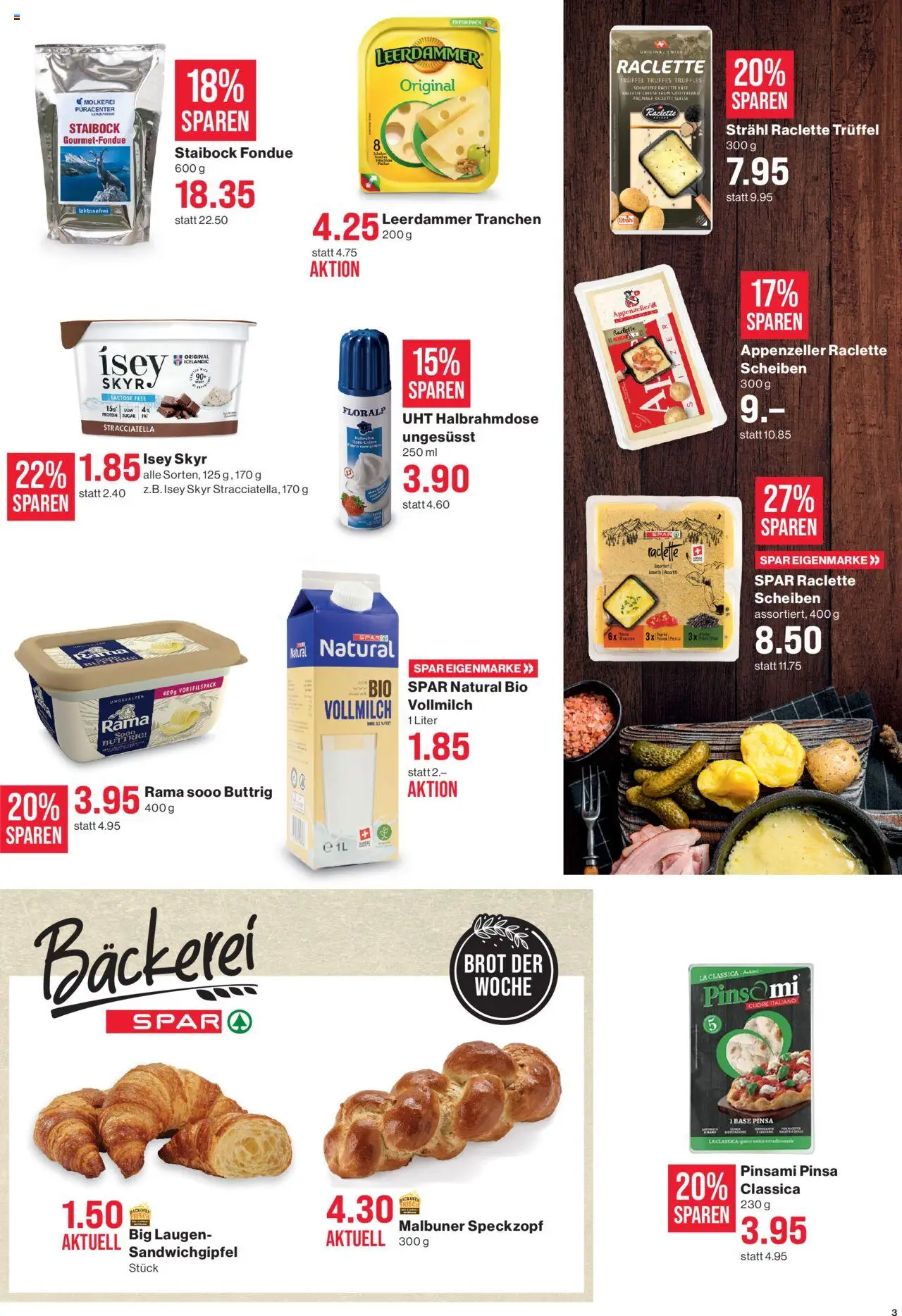 SPAR Aktionen – gültig ab 02.10.2025 | Seite: 3 | Produkte: Bäckerei, Brot, Backofen, Fondue