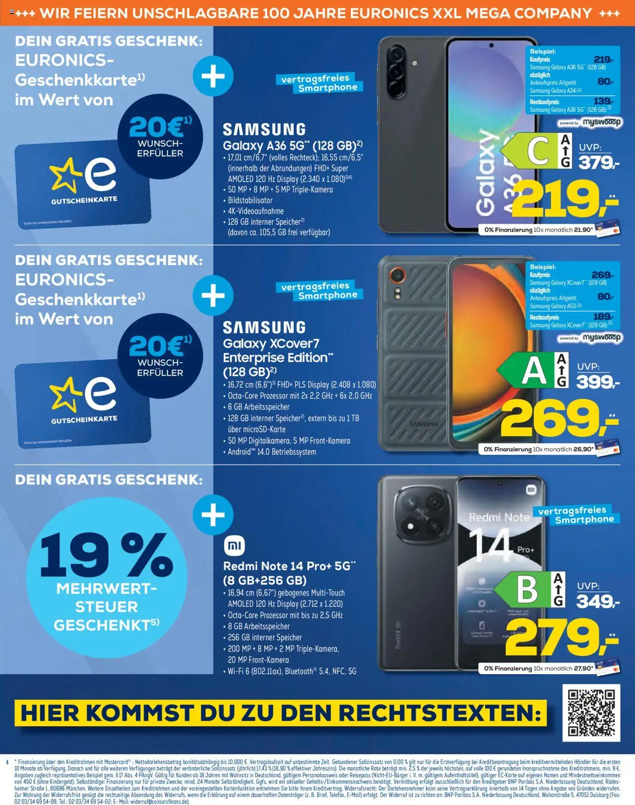 Euronics  Aktuelle Beilage – gültig ab 01.10.2025 | Seite: 4 | Produkte: Samsung, Smartphone