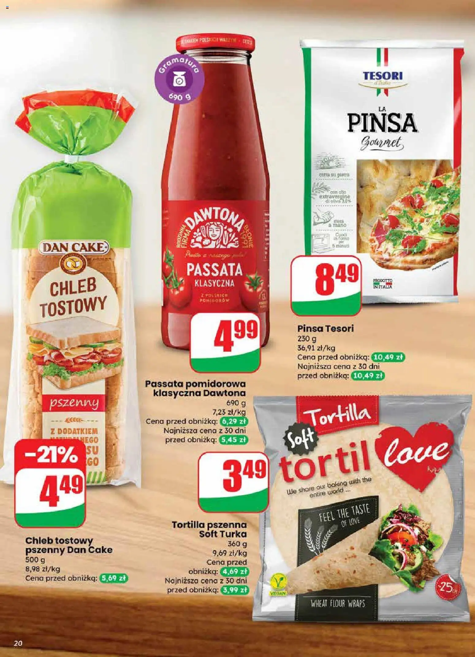 Dino Gazetka od 27.12.2025 | Strona: 20 | Produkty: Chleb tostowy, Passata pomidorowa, Chleb, Pinsa