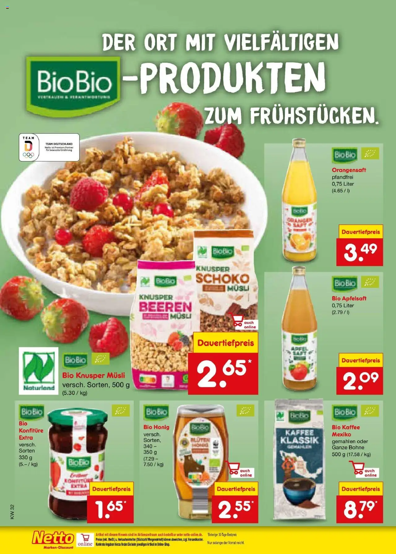 Netto Marken-Discount prospekt Buttenwiesen	 - gültig ab dem 04.08.2025 | Seite: 28 | Produkte: Musli, Kaffee, Orangensaft, Apfelsaft
