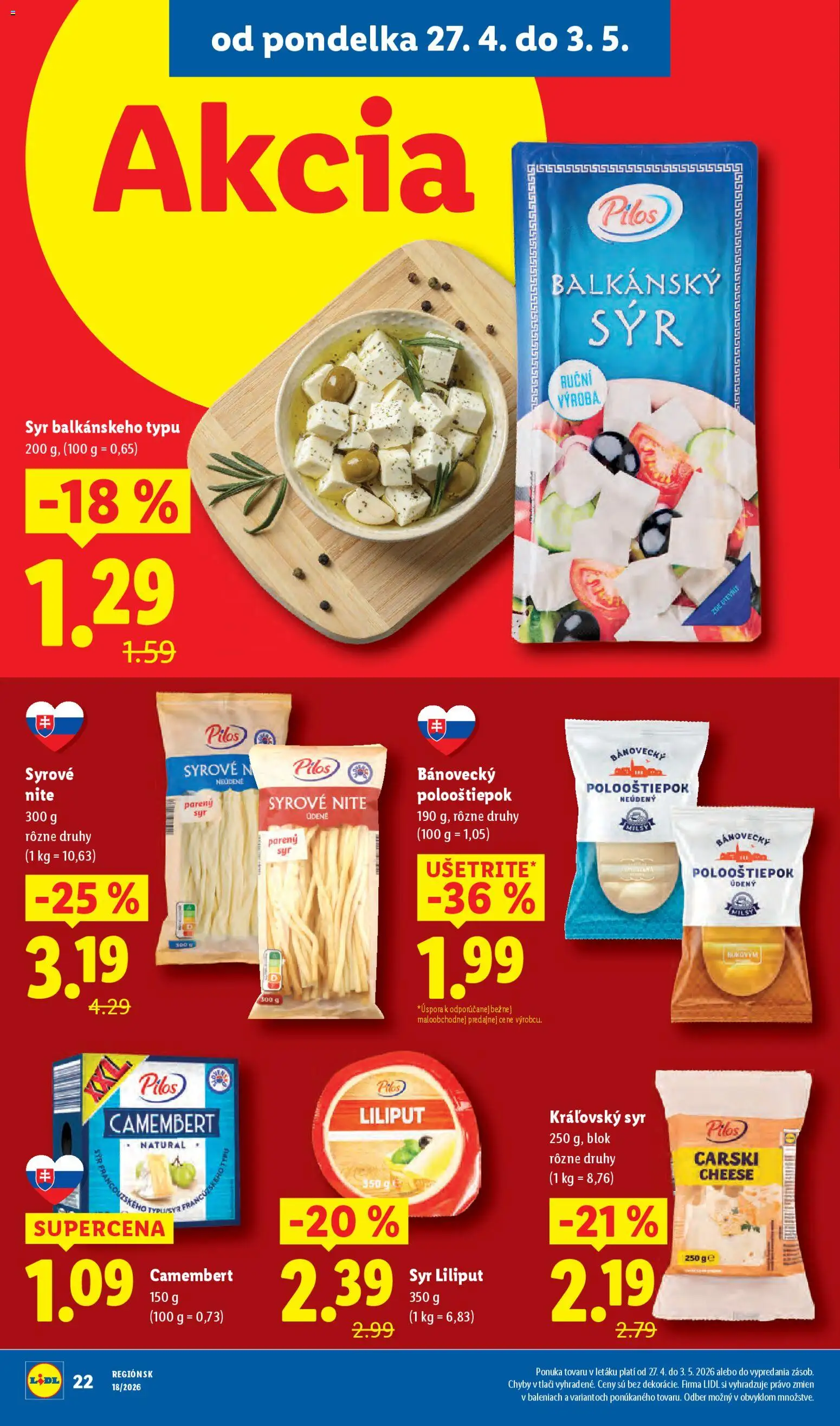 Nové Lidl akcie – leták je platný od 27.04.2026 | Strana: 24 | Produkty: Syr, Feta