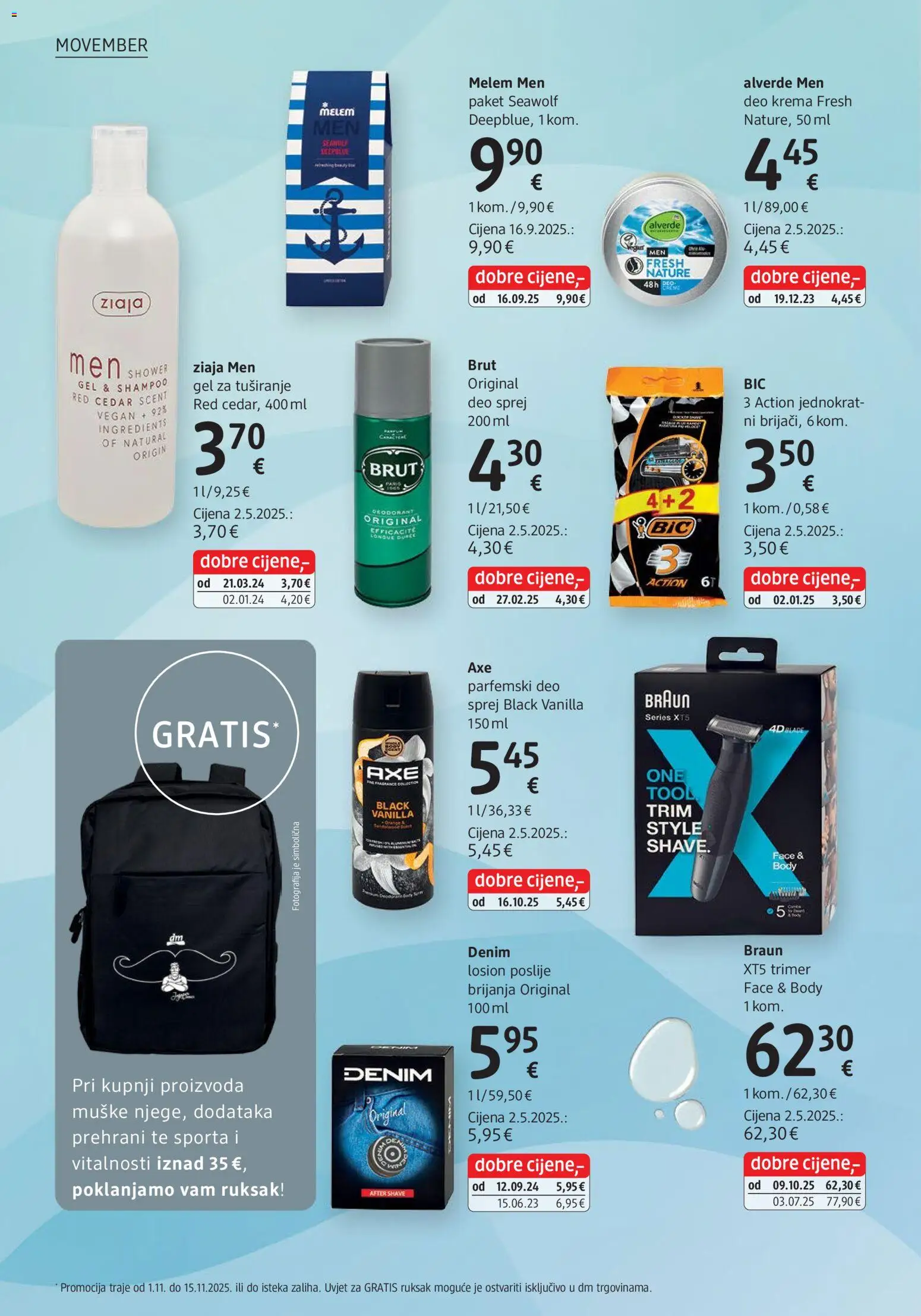 DM katalog | vrijedi od 03.11.2025 | Stranica: 20 | Proizvodi: Krema, Melem, Ruksak, Trimer