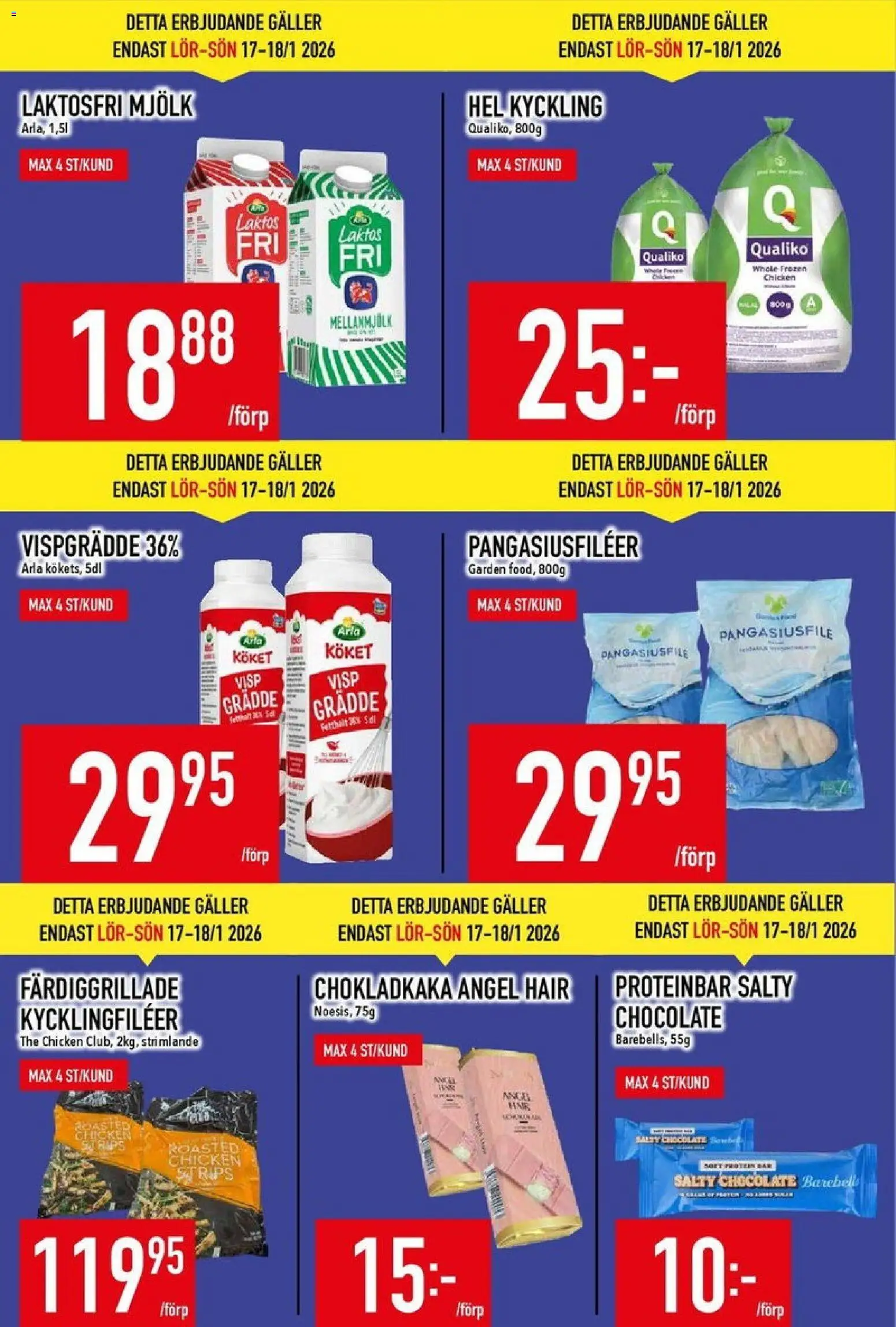 Matdax reklamblad aktuell från 12.01.2026 | Sida: 6 | Produkter: Visp, Chokladkaka, Mjölk, Grädde