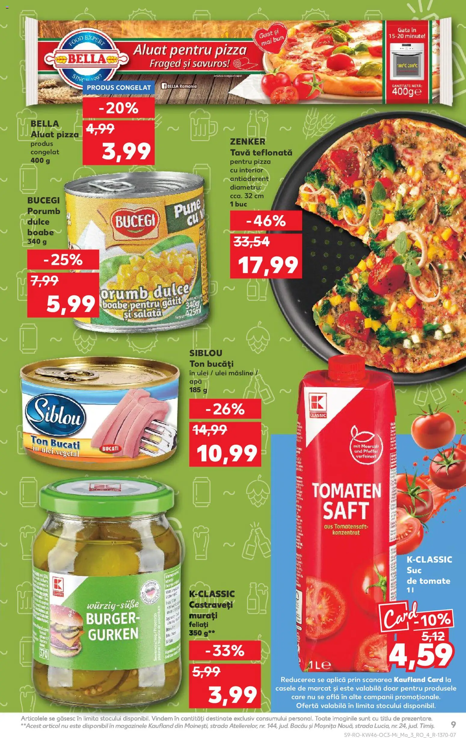 Noul catalog Kaufland – valabil de la 12.11.2025 | Pagină: 9 | Produse: Măsline, Castraveți, Burger, Salată