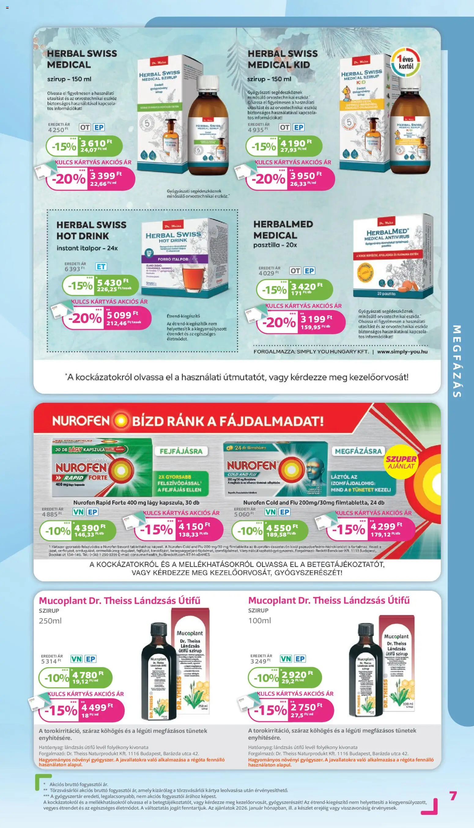 Kulcs Patika akciós ujság - amely érvényes a következő dátumtól: 01.01.2026 | Oldal: 7 | Termékek: Italpor