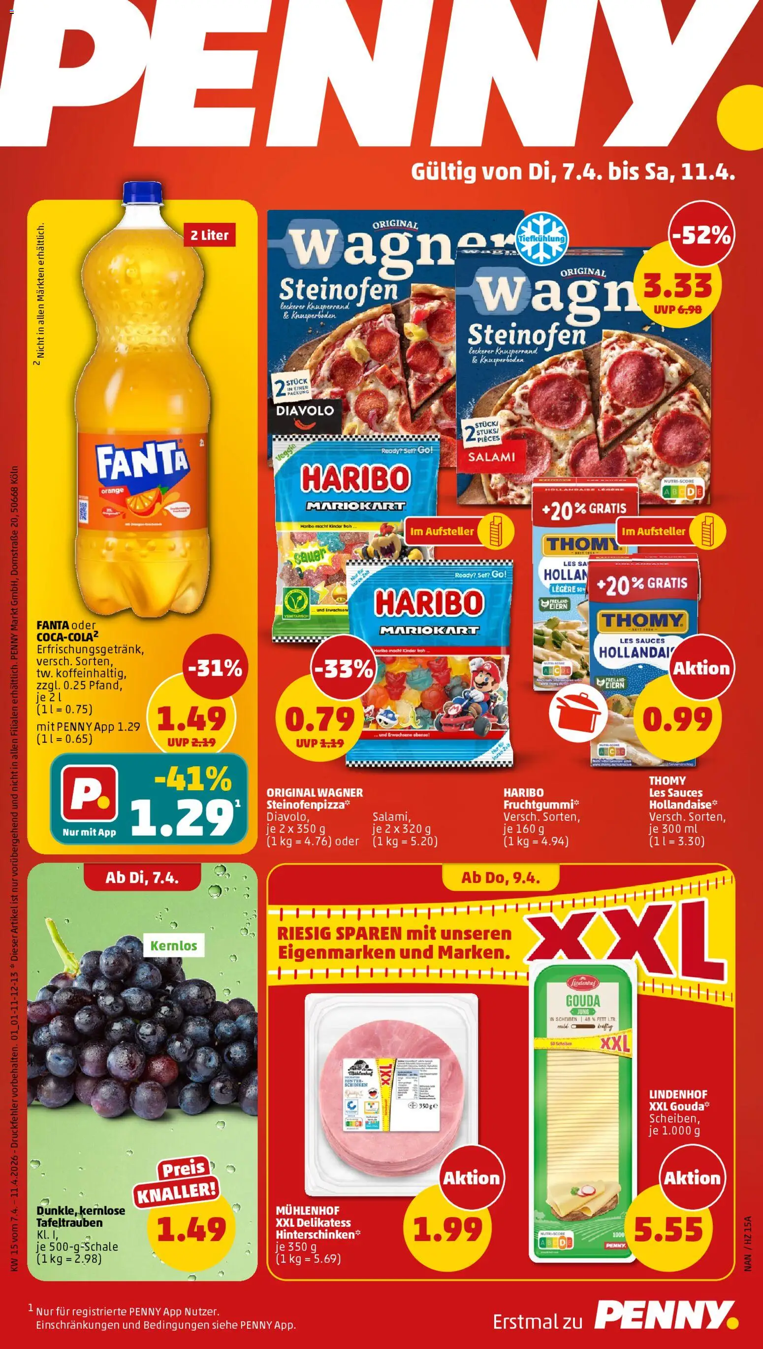 Penny Prospekt 	 – gültig ab 07.04.2026 | Seite: 1 | Produkte: Fanta, Haribo, Salami, Schinken