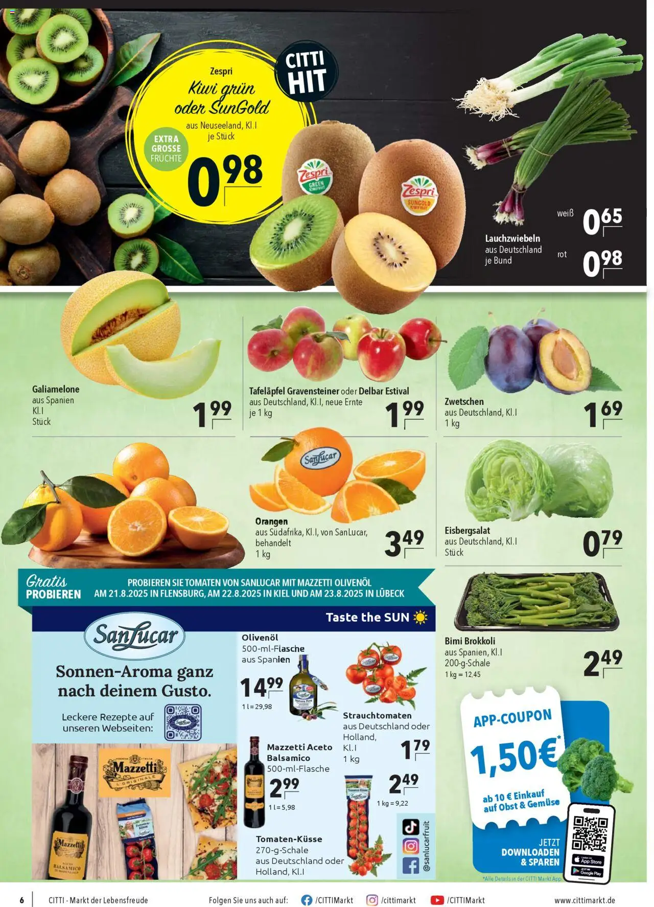 CITTI Tilbudsavis gyldig fra 20.08.2025 | Side: 6 | Produkter: Kiwi, Balsamico