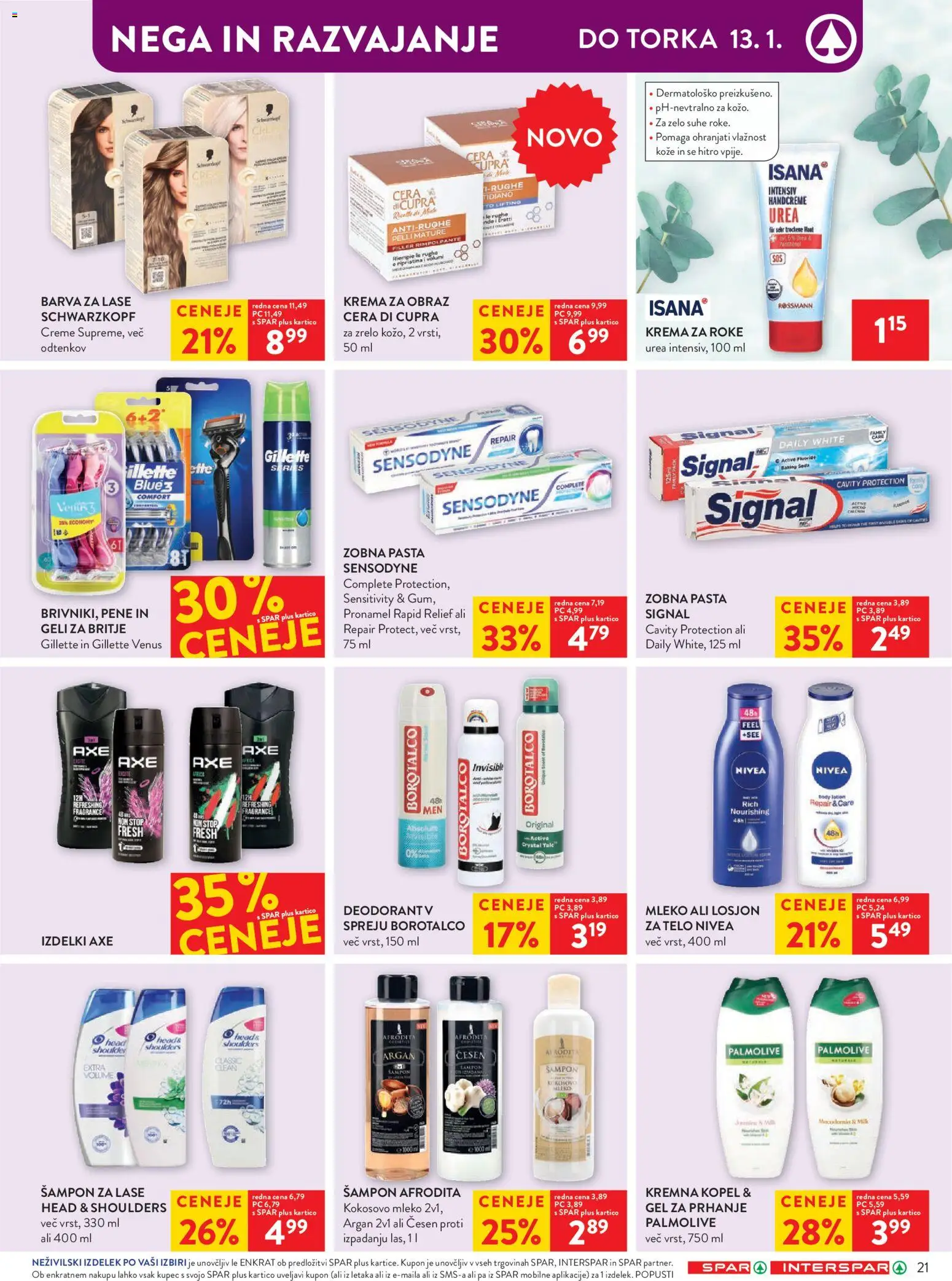 Novi Spar katalog ponudbe – veljaven od 07.01.2026 | Stran: 25 | Izdelki: Barva za lase, Mleko, Krema za roke, Krema za obraz