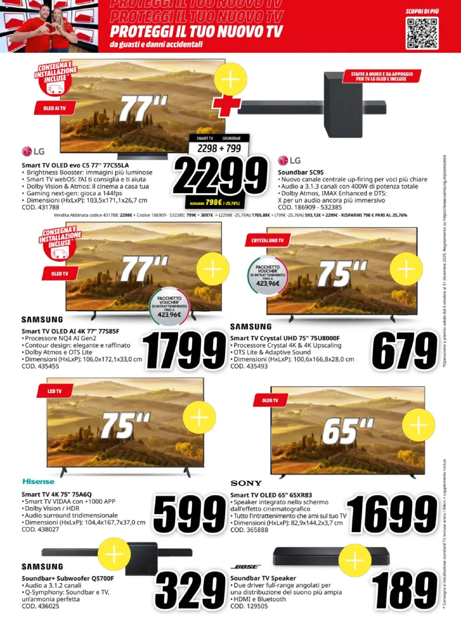 Volantino Media World del 20.11.2025 | Pagina: 3 | Prodotti: Schermo, Audio, Speaker, Samsung