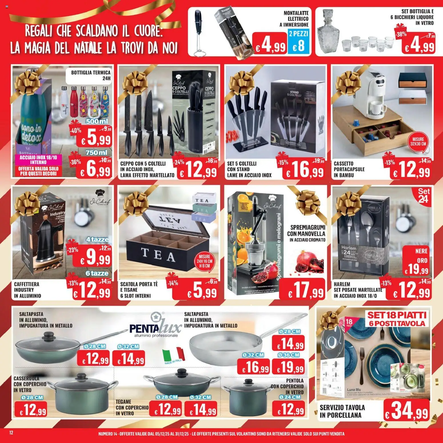 Volantino Satur del 05.12.2025 | Pagina: 12 | Prodotti: Posate, Liquore, Bottiglia, Scatola