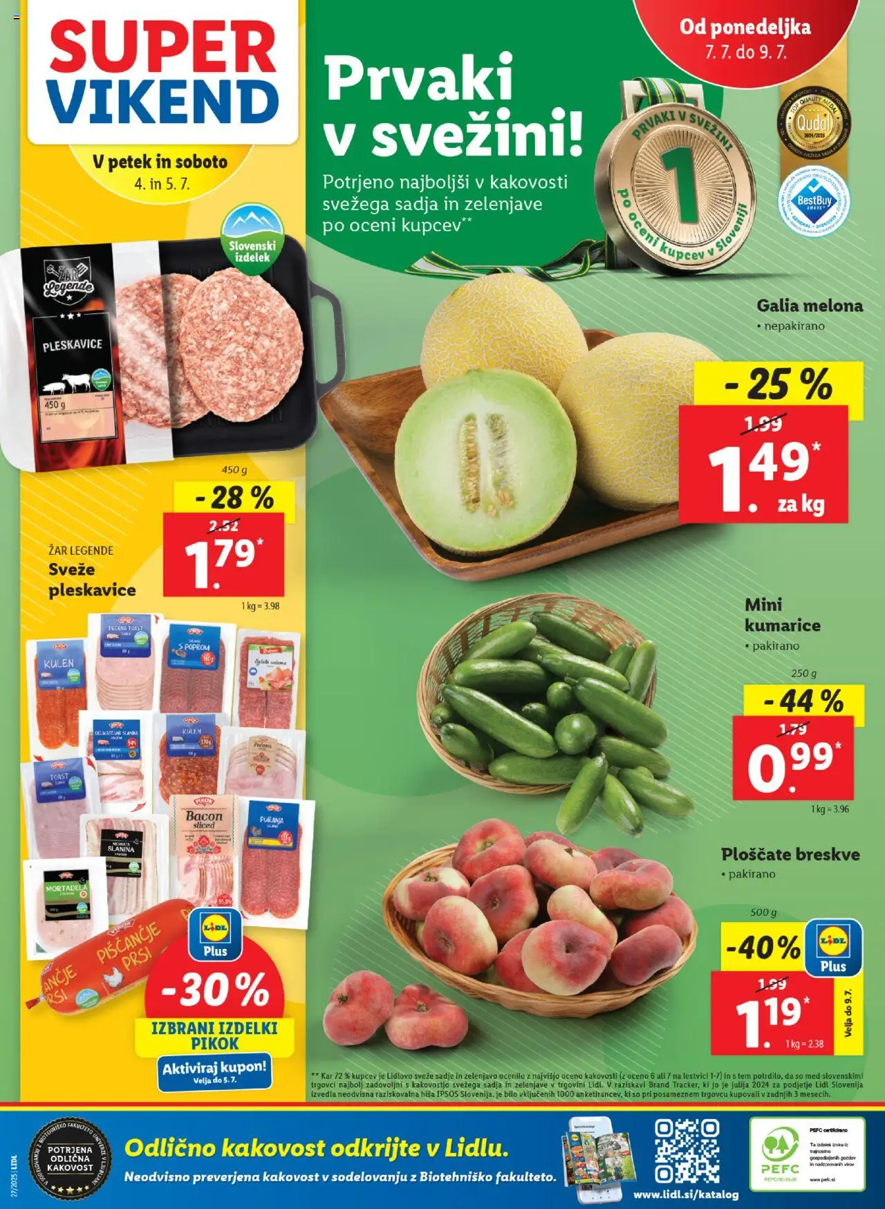 Lidl - Maribor │ velja od 03.07.2025 | Stran: 60 | Izdelki: Mortadela, Slanina, Kumarice, Sadje