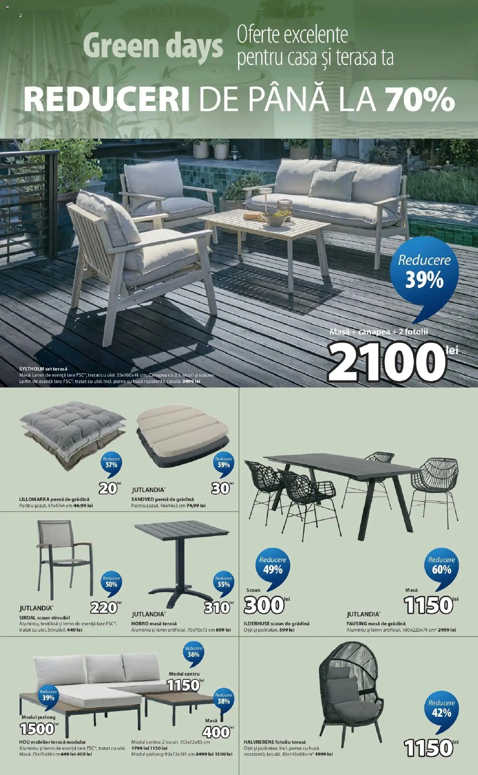 Noul catalog JYSK – valabil de la 16.04.2026 | Pagină: 2 | Produse: Fotoliu, Canapea, Masă, Scaun