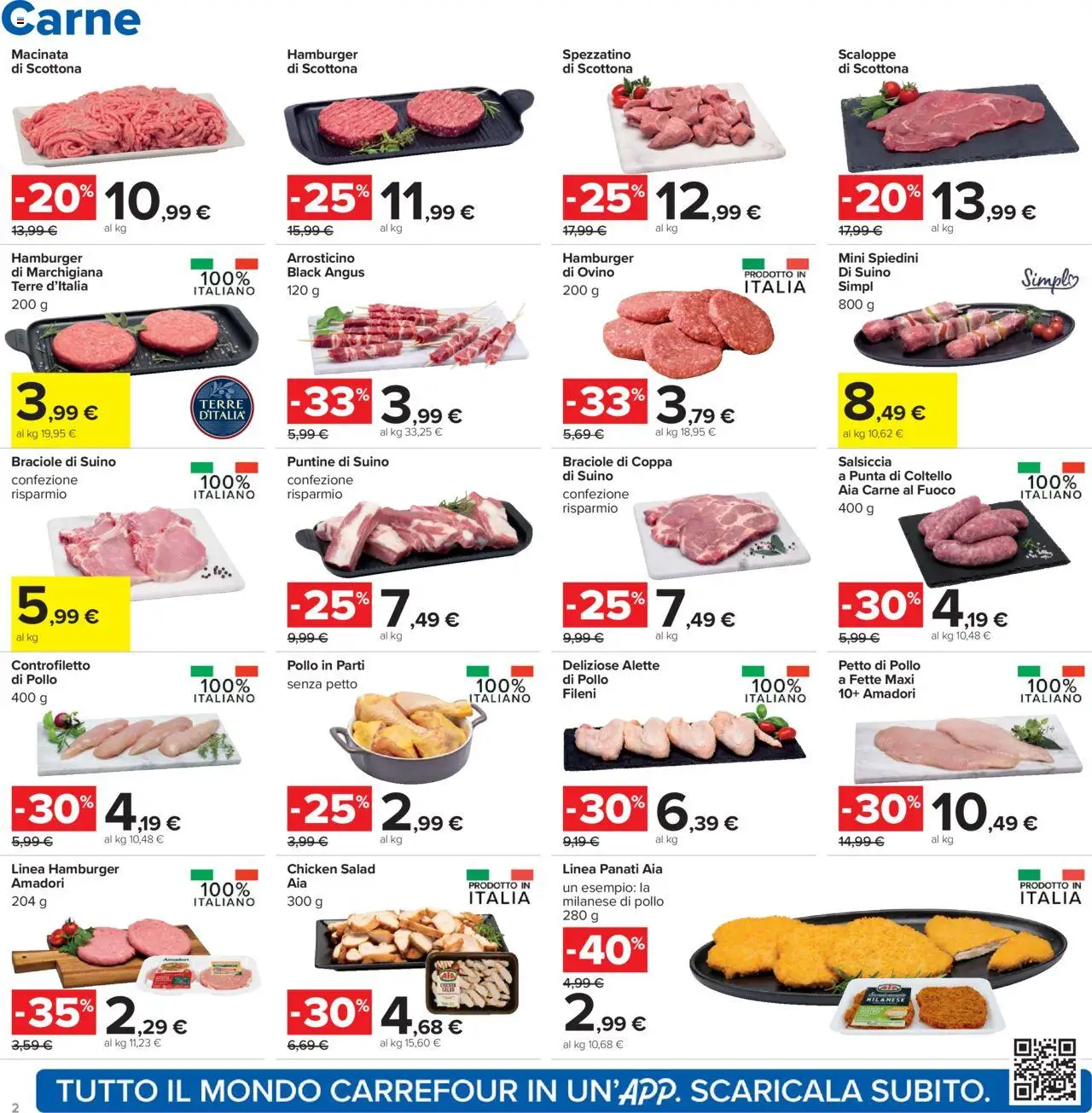 Volantino Carrefour del 21.08.2025 | Pagina: 2 | Prodotti: Petto di Pollo, Pollo, Suino, Salsiccia