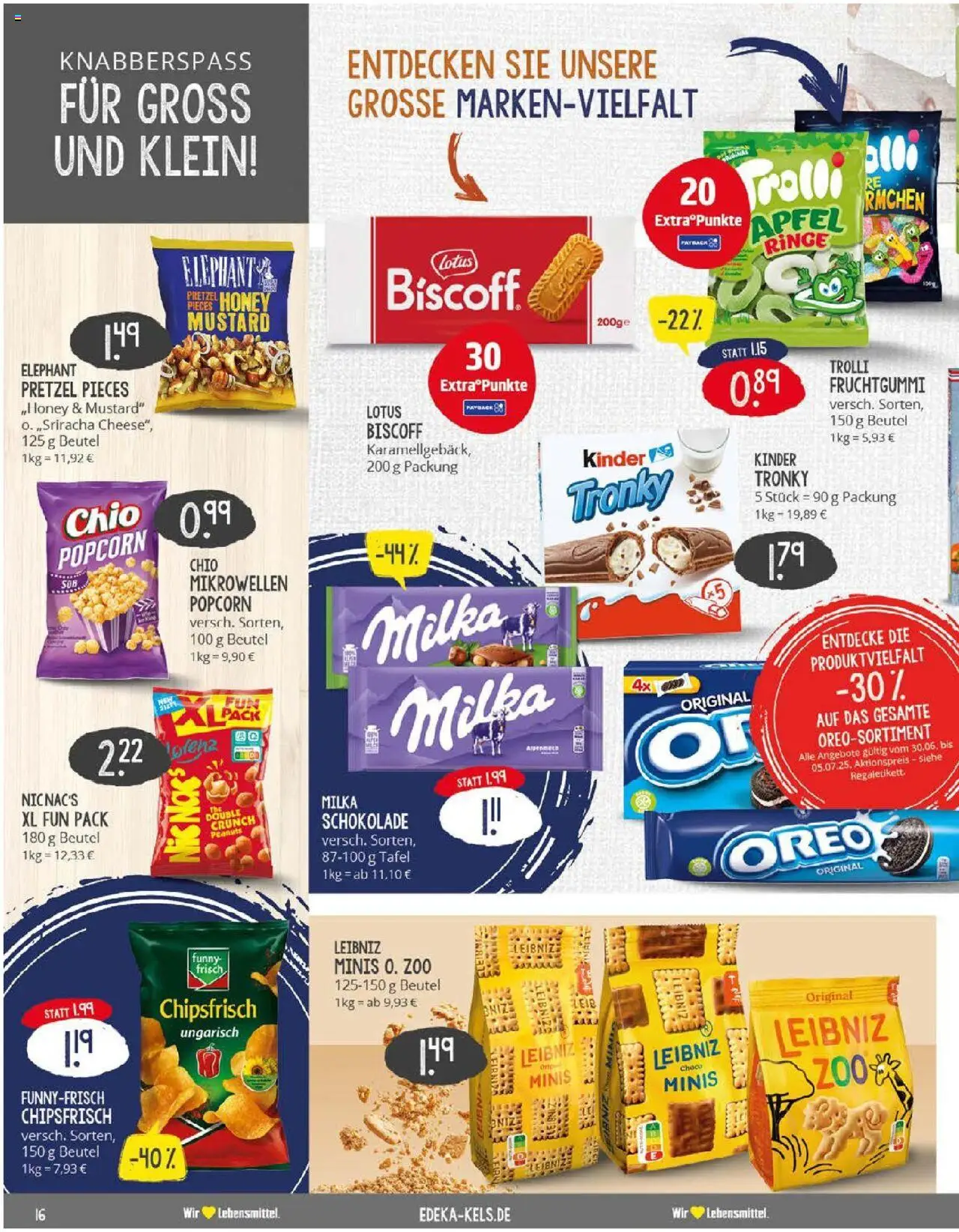 Edeka prospekt Ratingen-Hösel	 - gültig ab dem 29.06.2025 | Seite: 16 | Produkte: Schokolade, Milka schokolade, Äpfel, Chips