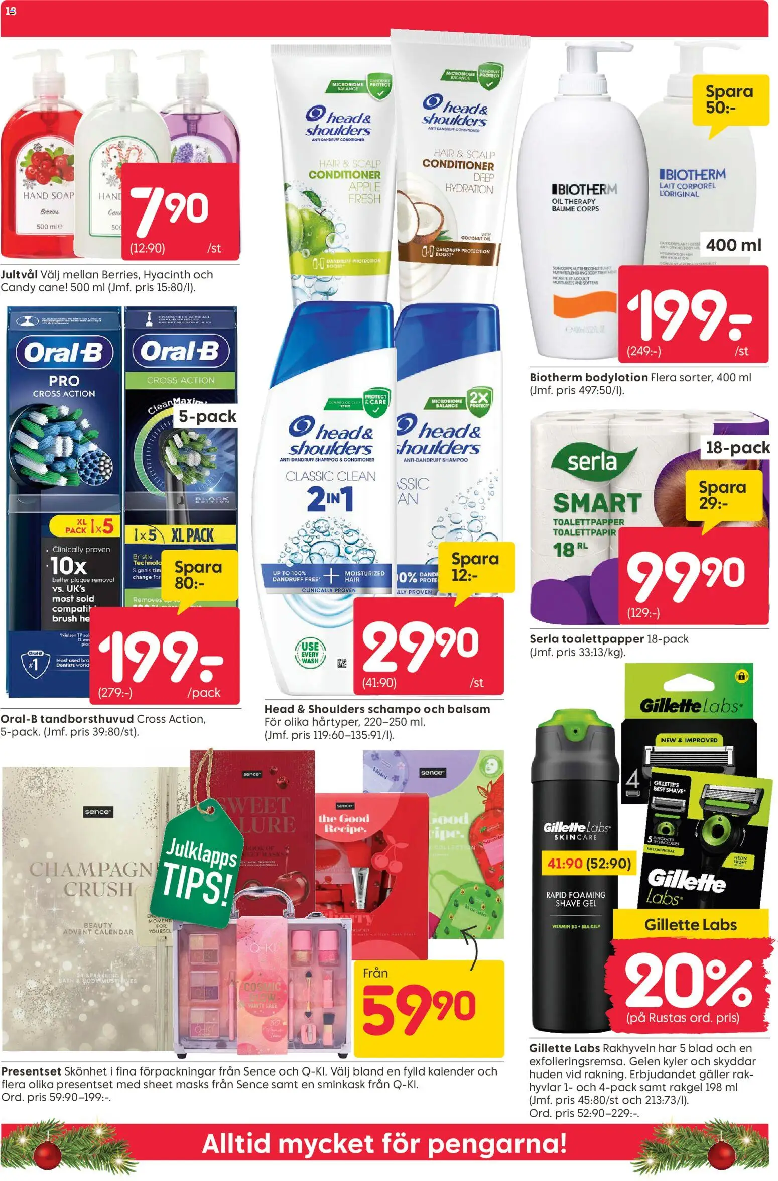 Rusta reklamblad aktuell från 24.11.2025 | Sida: 18 | Produkter: Schampo, Balsam, Toalettpapper, Äpple