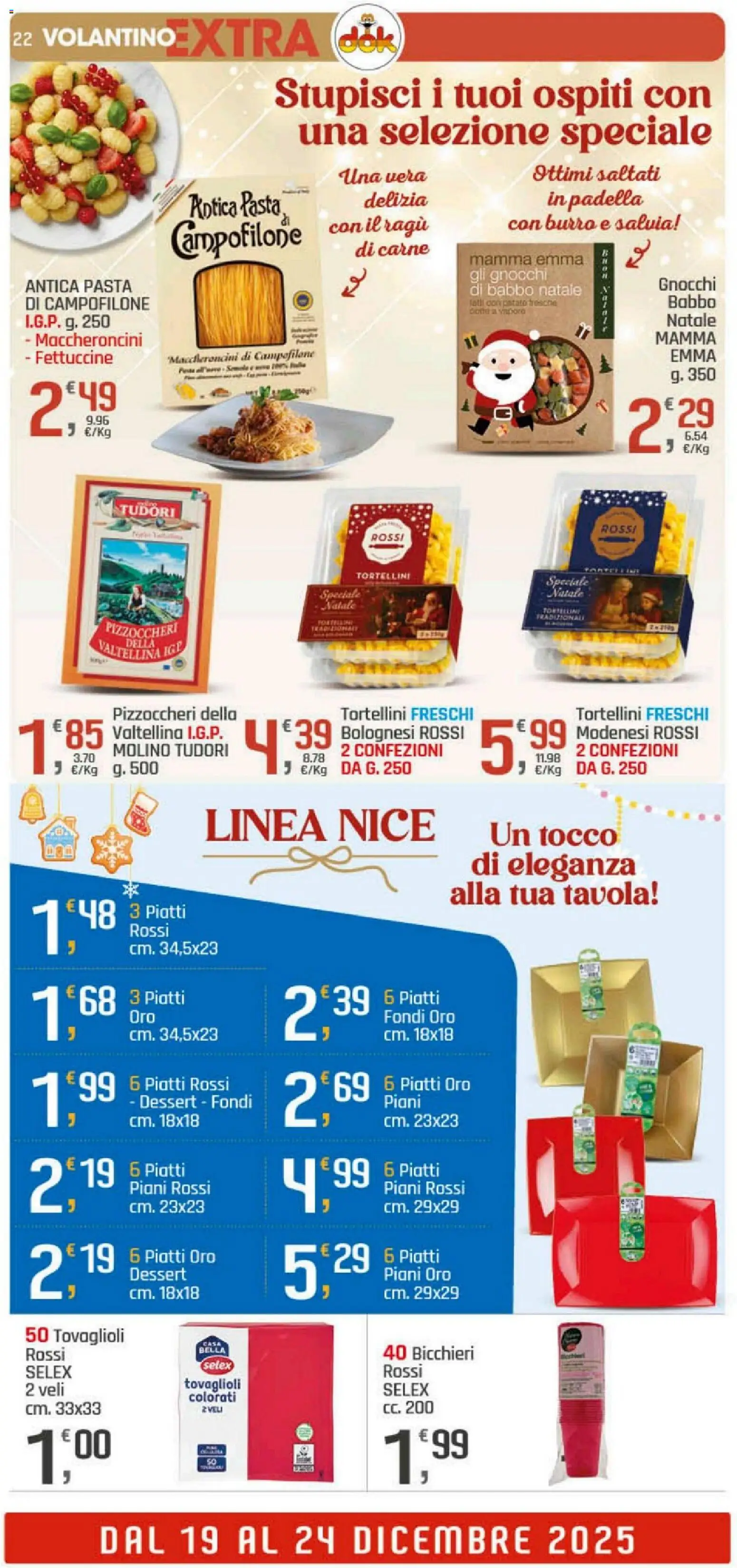 Volantino DOK del 16.12.2025 | Pagina: 22 | Prodotti: Pasta, Ragú, Padella, Gnocchi