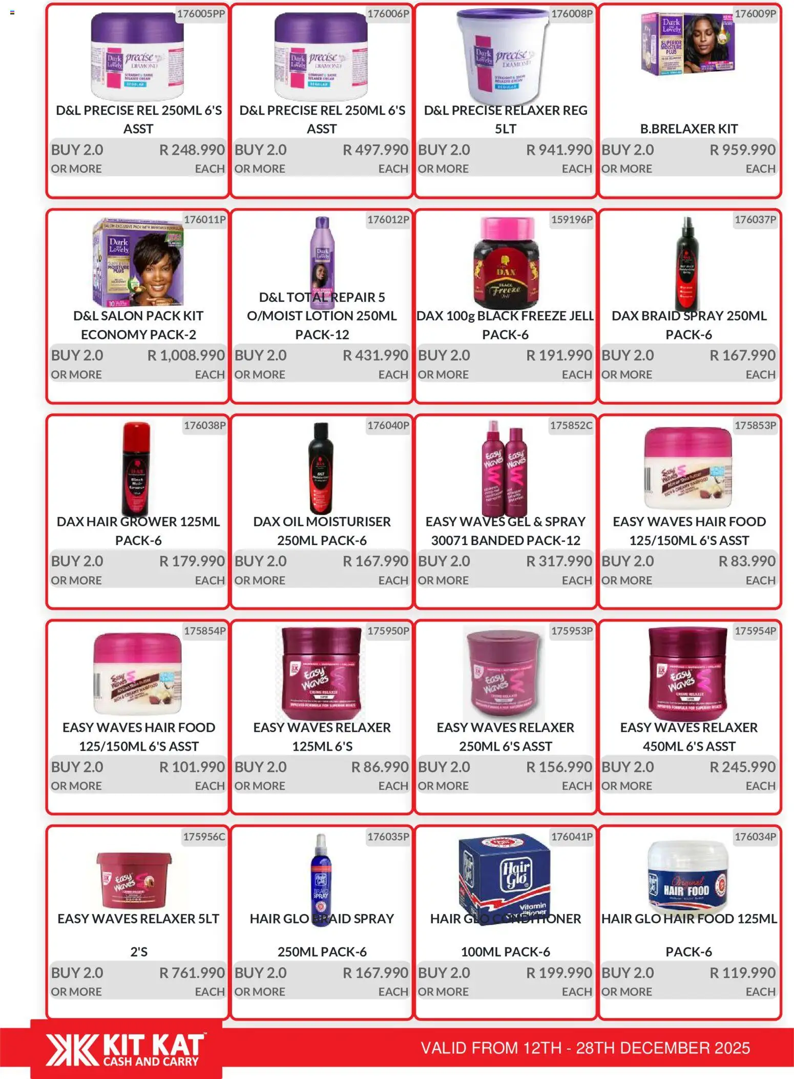 New KIT KAT Cash & Carry catalogue – valid from 12.12.2025 | Page: 17 | Products: Oil, Relaxer, Lotion