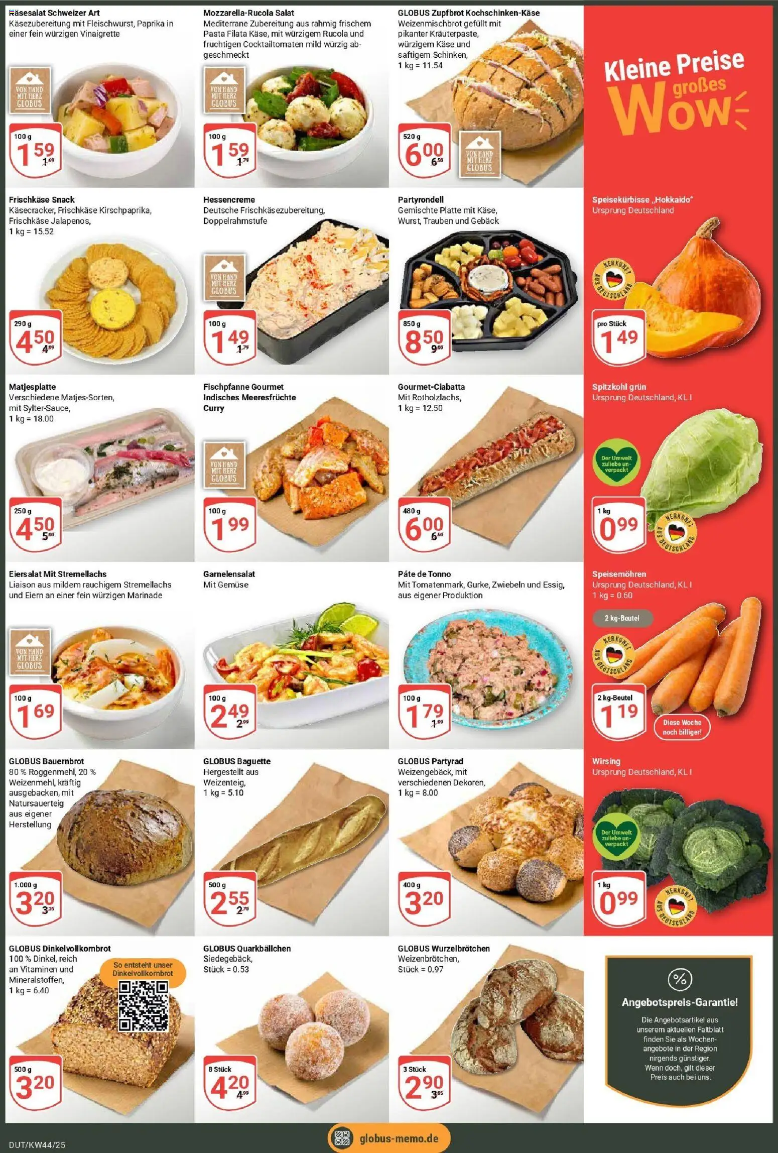Globus prospekt Wetzlar-Dutenhofen	 – gültig ab 26.10.2025 | Seite: 2 | Produkte: Käse, Paprika, Meeresfrüchte, Salat