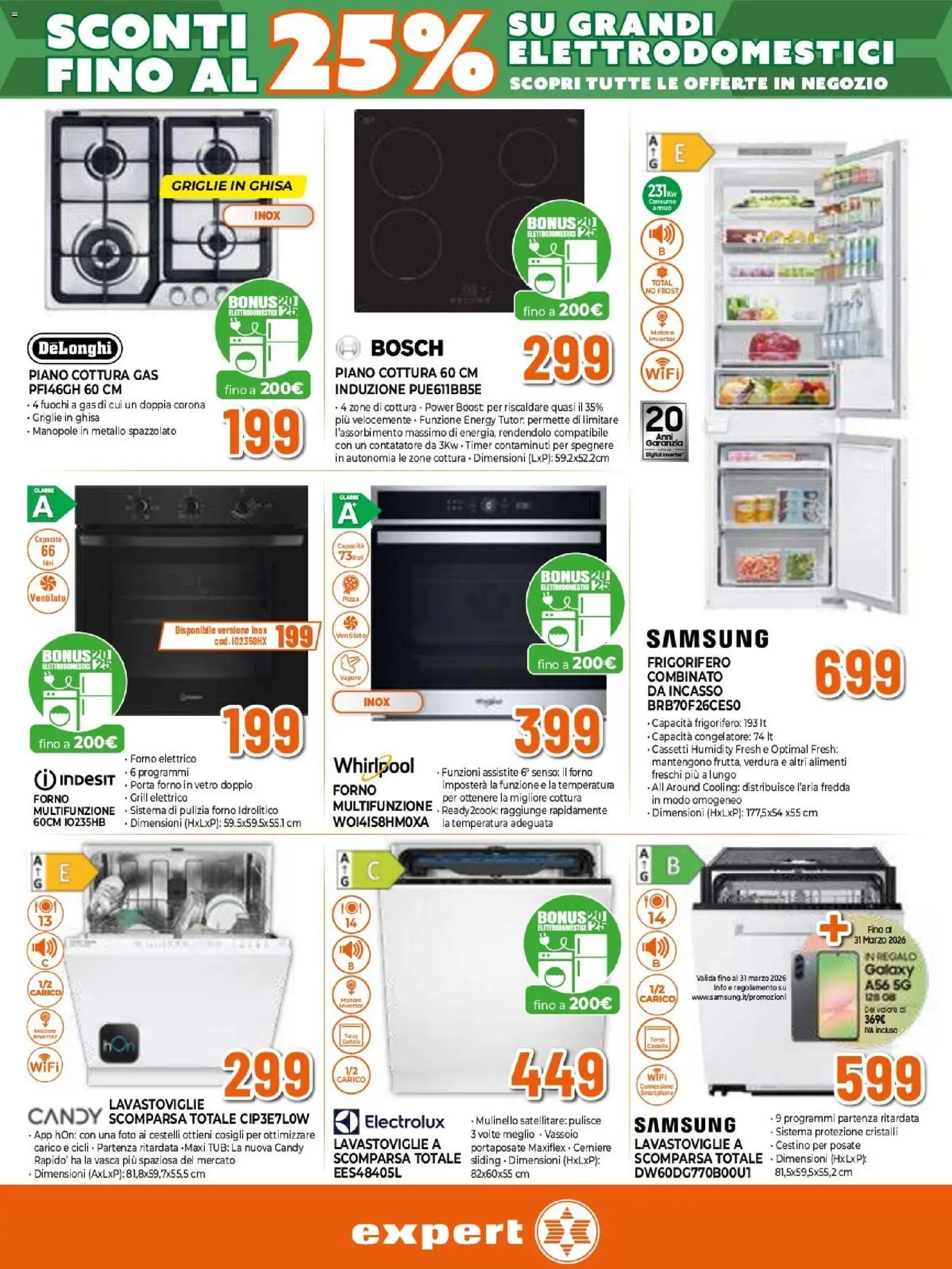 Volantino Expert del 12.02.2026 | Pagina: 21 | Prodotti: Pizza, Piano cottura, Cestino, Samsung