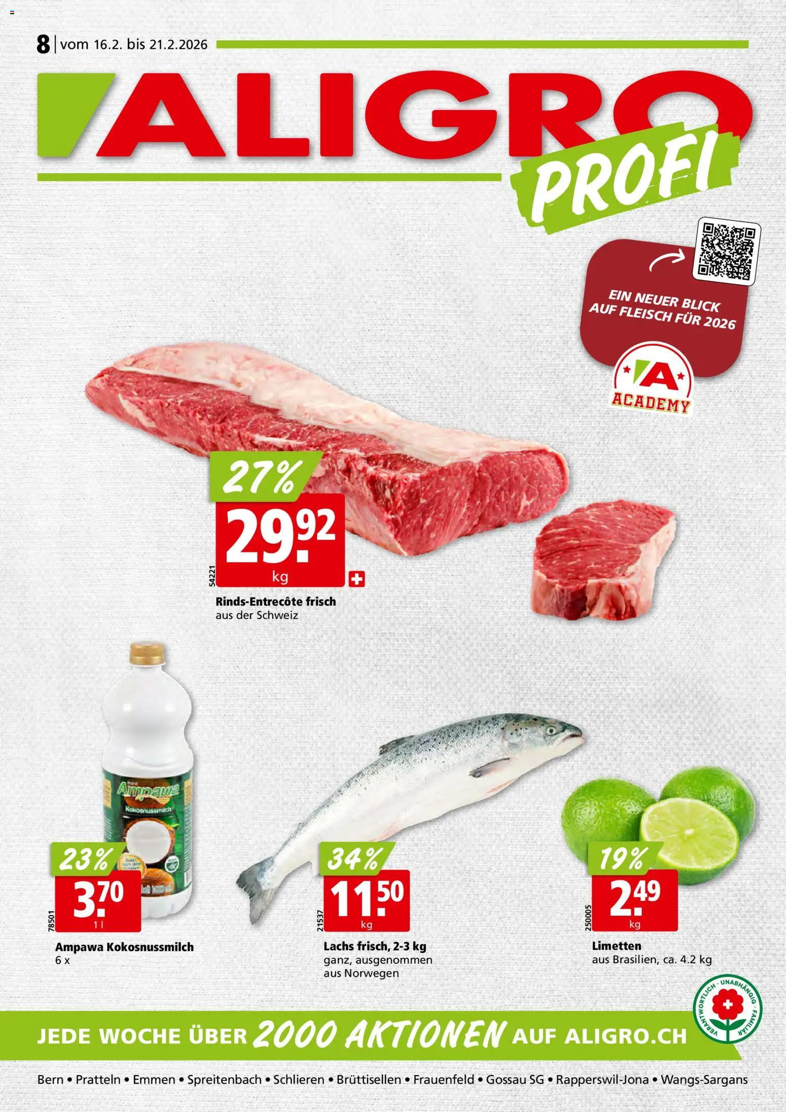Aligro Aktionen – gültig ab 16.02.2026 | Seite: 1 | Produkte: Lachs