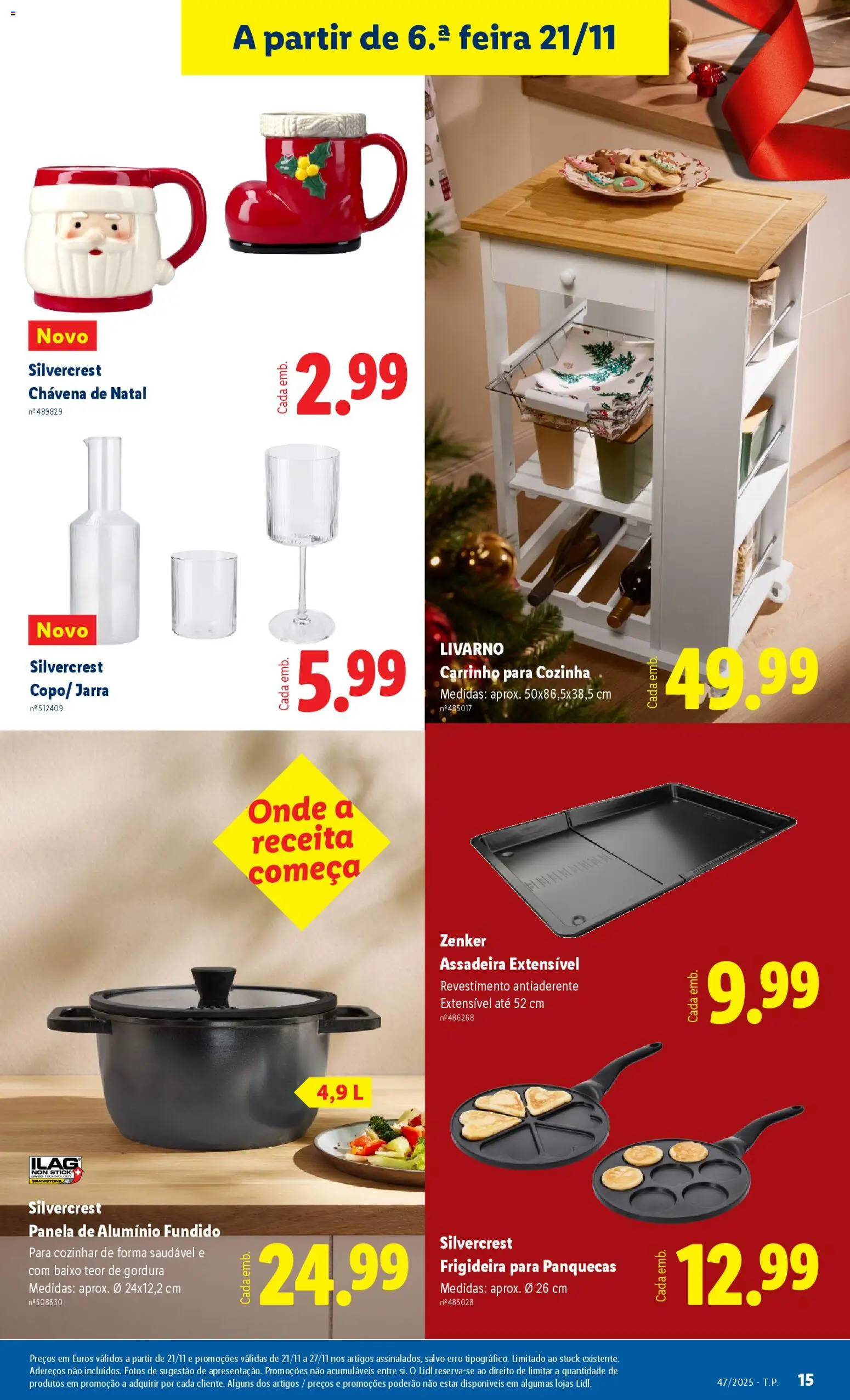 Lidl Black Friday │ válido de 17.11.2025 | Página: 15 | Produtos: Frigideira, Panquecas, Jarra, Panela