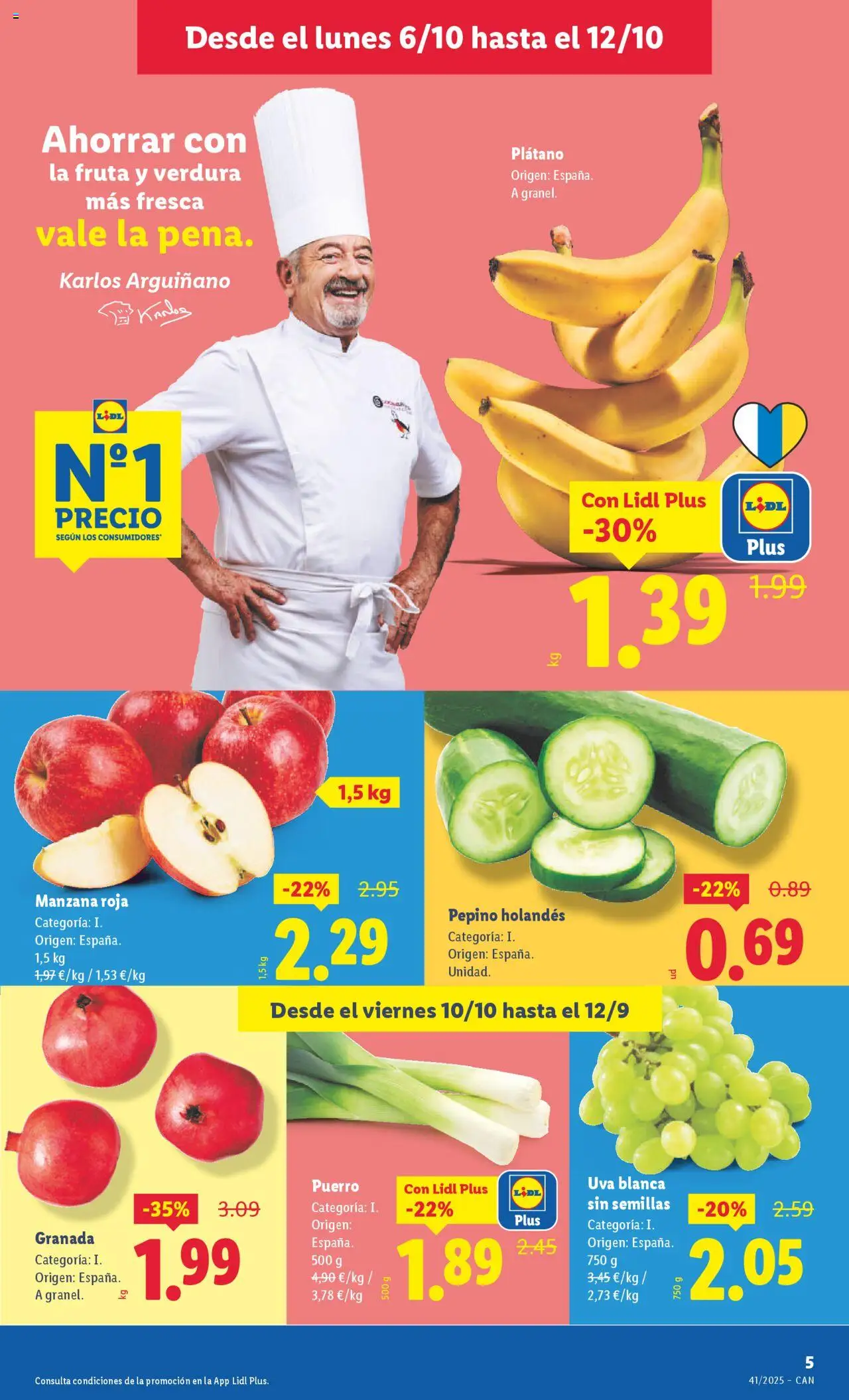 Lidl - Canarias │ válido desde el 06.10.2025 | Página: 5 | Productos: Στιγμιαίος καφές, Manzana, Apple