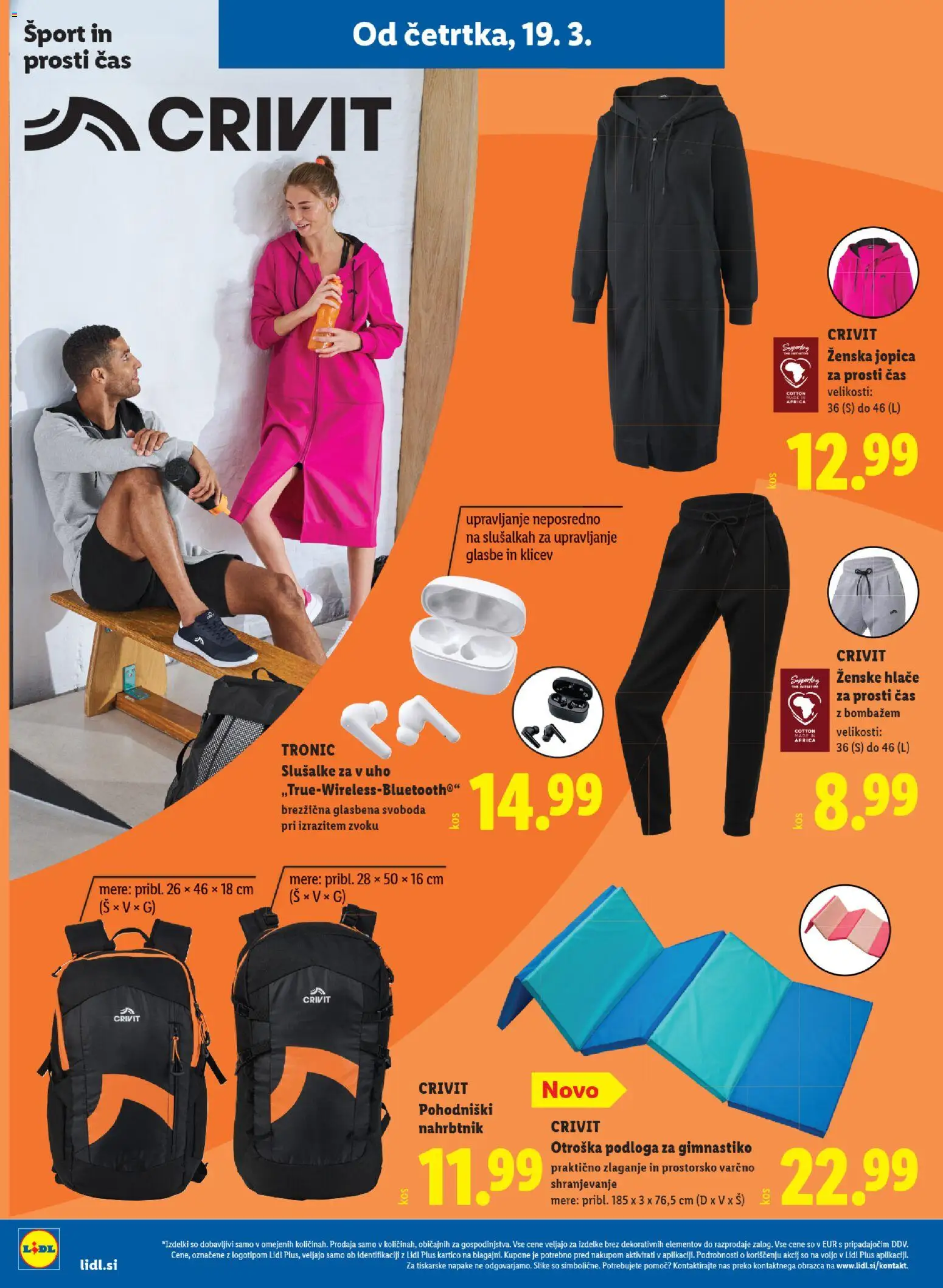 Novi Lidl katalog ponudbe – veljaven od 19.03.2026 | Stran: 34 | Izdelki: Podloga, Jopica, Hlace, Nahrbtnik