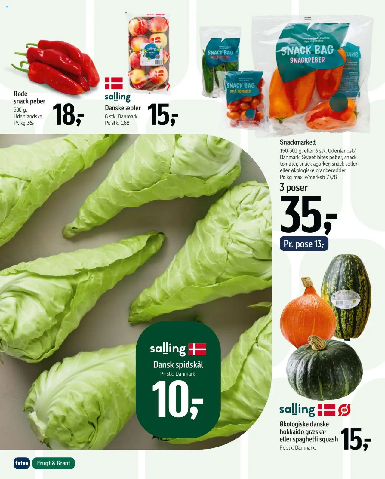 Føtex tilbudsavis – gyldig fra 17.10.2025 | Side: 20 | Produkter: Squash, Selleri, Peber, Spidskål