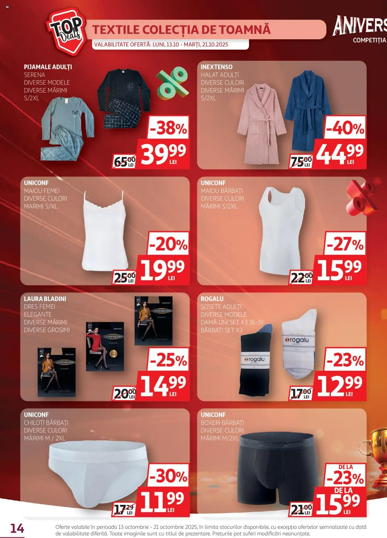 Noul catalog Auchan – valabil de la 13.10.2025 | Pagină: 14 | Produse: Chiloți, Șosete, Pijamale, Boxeri