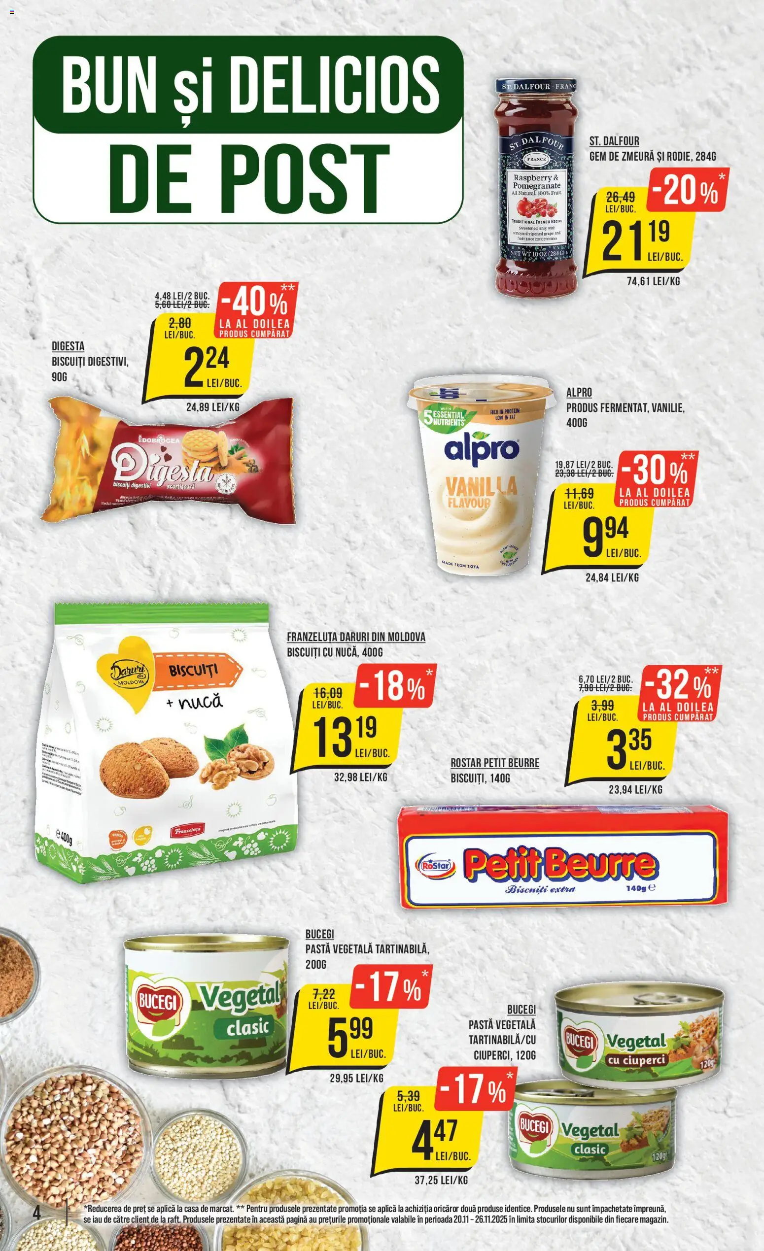 Noul catalog Mega Image – valabil de la 20.11.2025 | Pagină: 4 | Produse: Zmeură, Ciuperci, Gem, Biscuiți