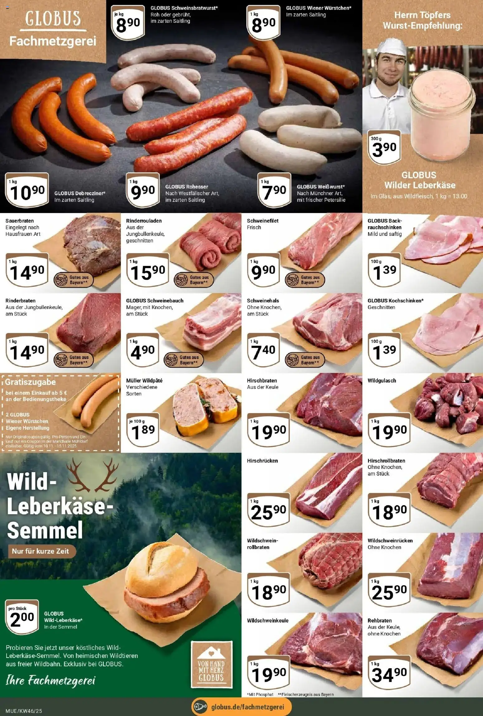 Globus prospekt Mühldorf	 – gültig ab 10.11.2025 | Seite: 7 | Produkte: Rinderrouladen, Rinderbraten, Schweinebauch, Petersilie