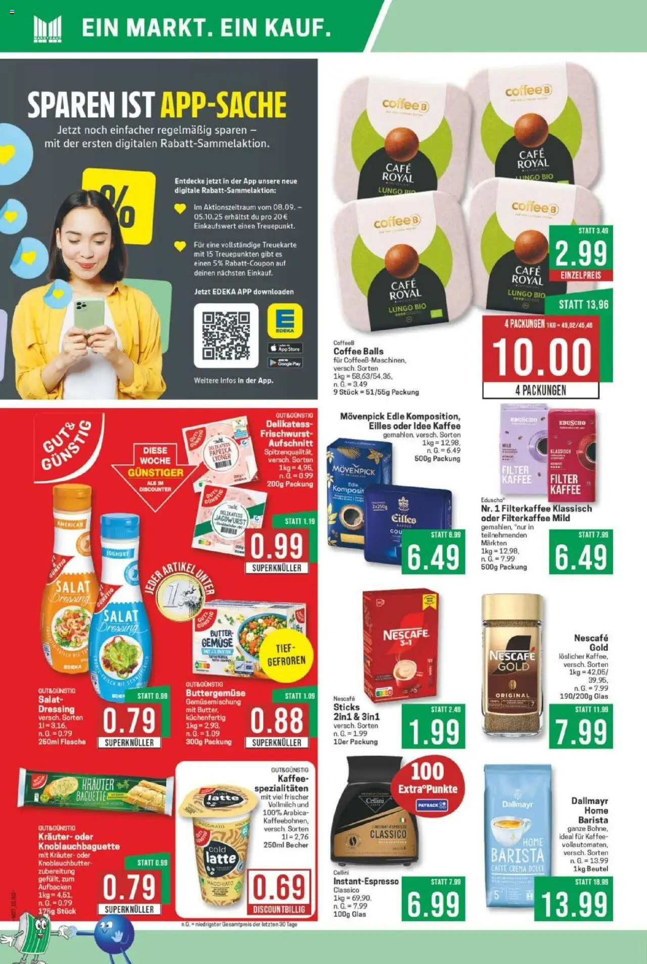 Marktkauf Prospekt 	 – gültig ab 08.09.2025 | Seite: 10 | Produkte: Dressing, Dallmayr, Salat, Eduscho