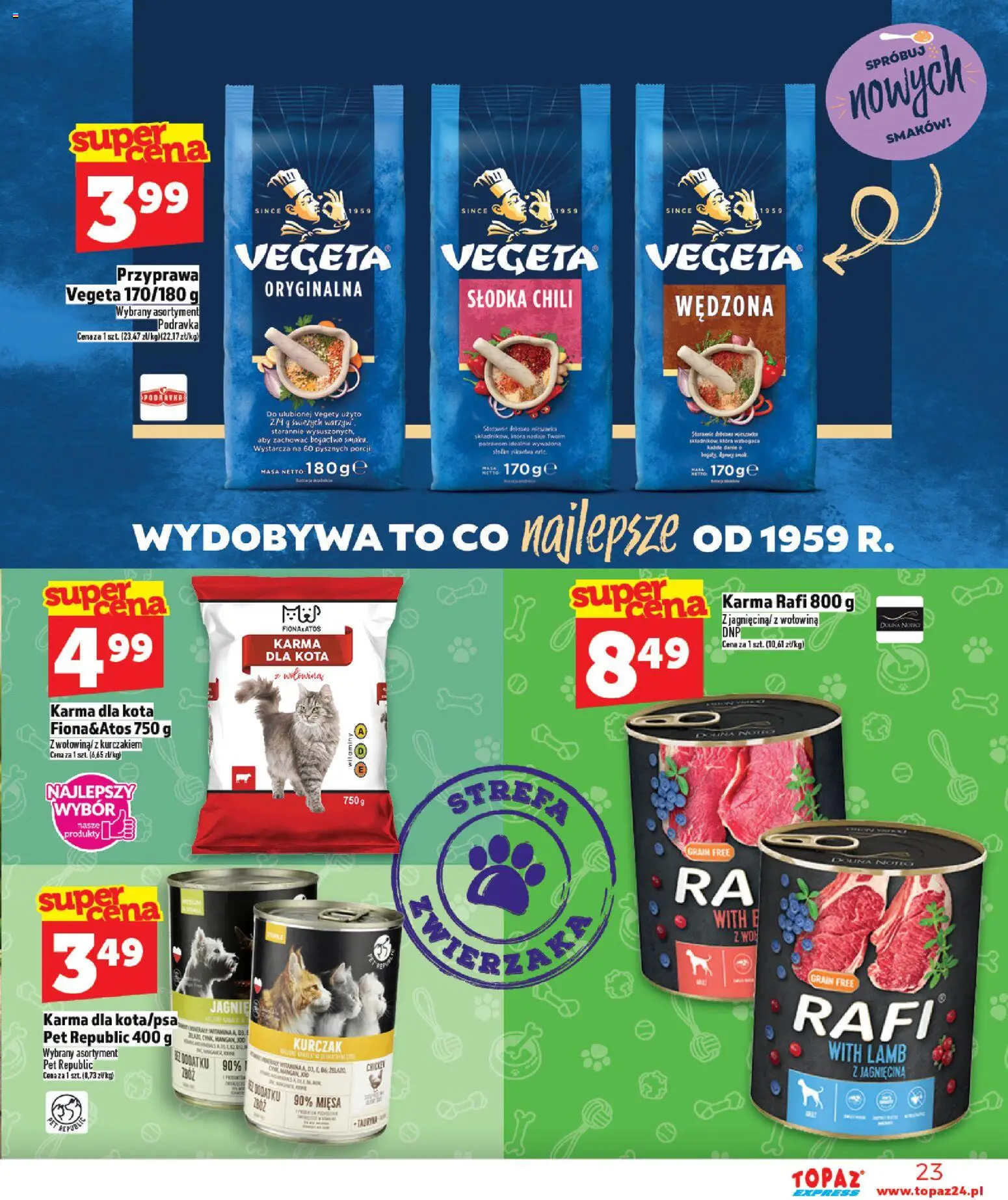 Topaz gazetka - Express od 30.04.2026 | Strona: 23 | Produkty: Chili, Kurczak, Jagnięcina, Karma dla kota