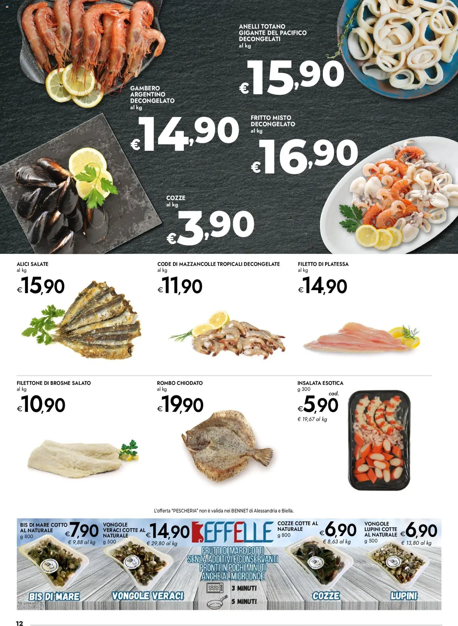 Volantino bennet del 13.11.2025 | Pagina: 12 | Prodotti: Microonde, Mazzancolle, Totano, Alici