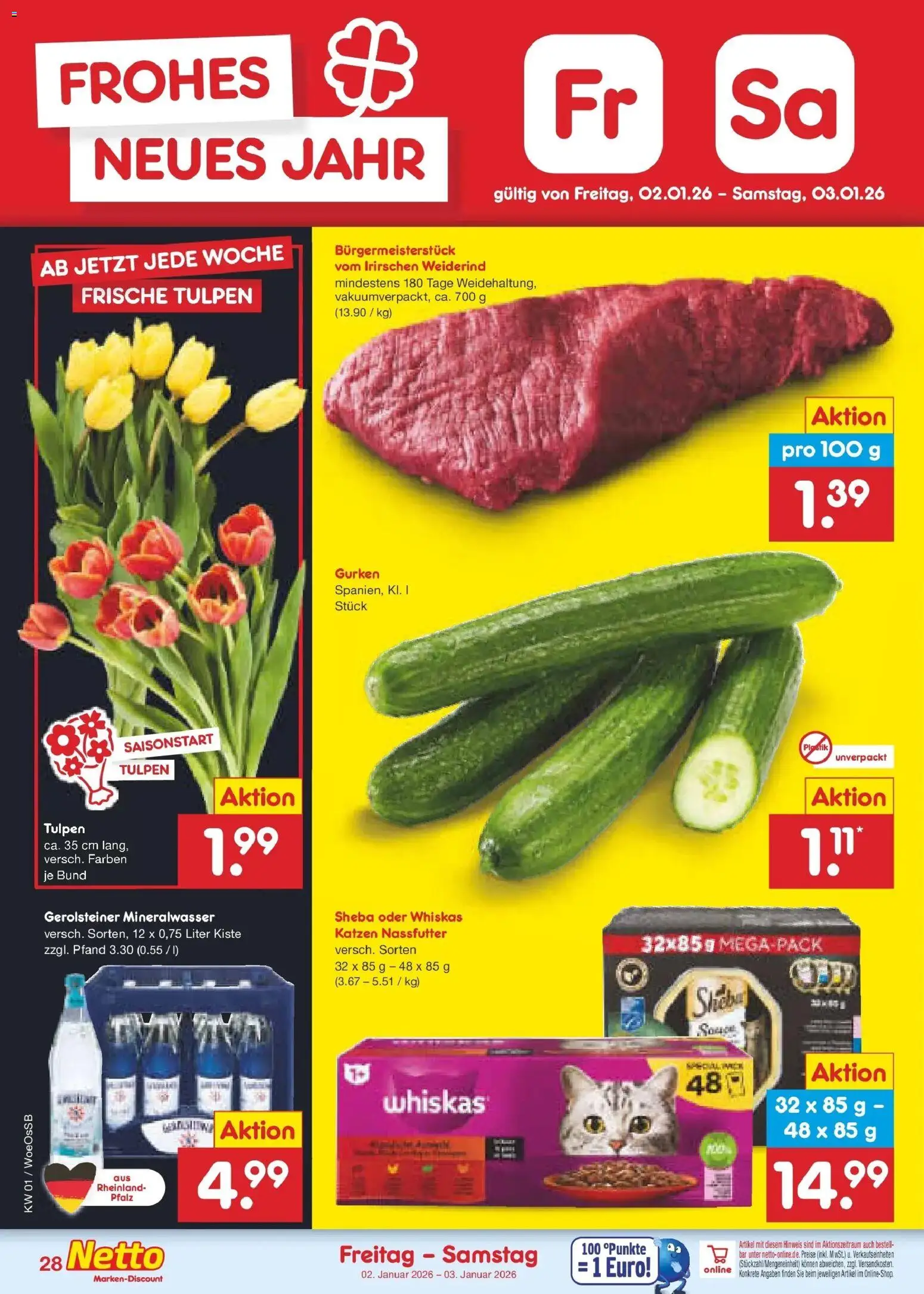 Netto Marken-Discount prospekt Gemmingen	 – gültig ab 28.12.2025 | Seite: 42 | Produkte: Sheba, Mineralwasser, Gurken, Whiskas