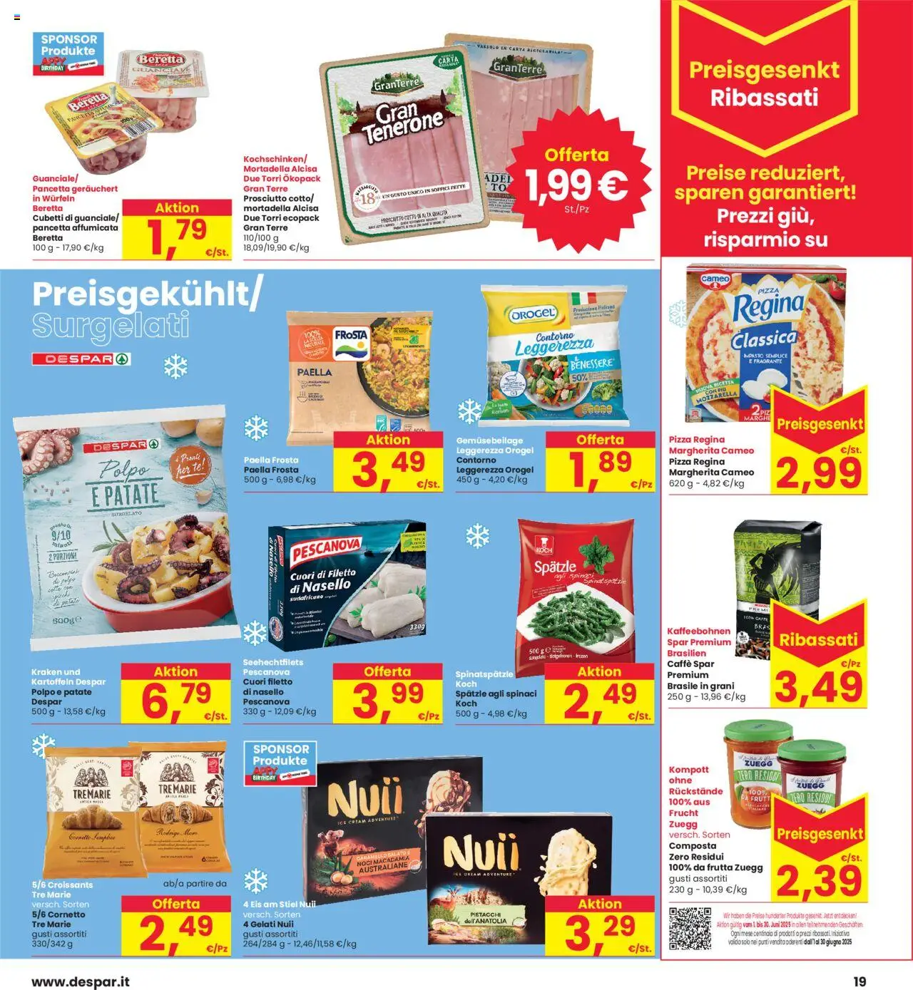 Volantino Interspar del 05.06.2025 | Pagina: 19 | Prodotti: Pizza, Mozzarella, Spinaci, Croissant