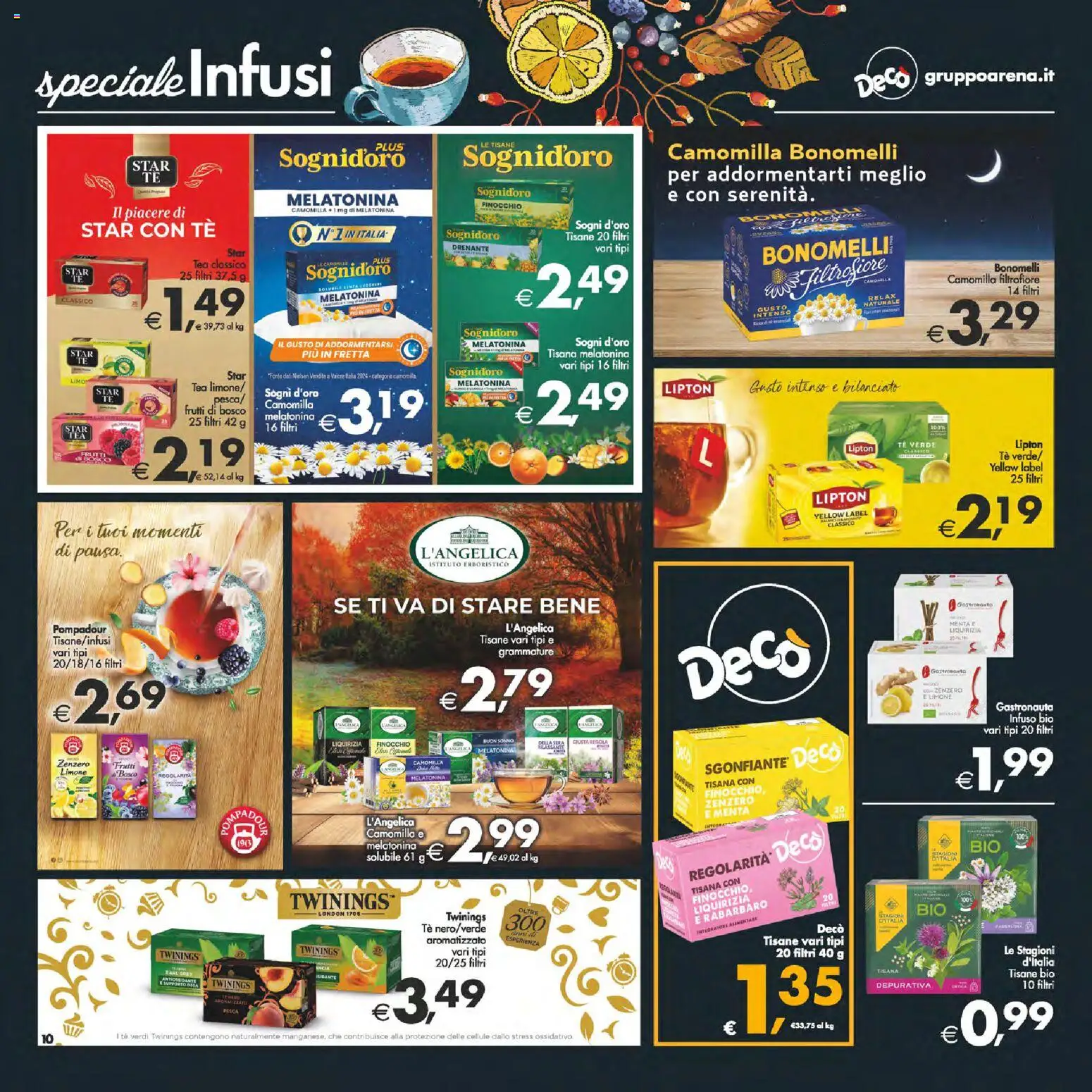 Volantino Decò del 25.11.2025 | Pagina: 10 | Prodotti: Tè, Limone, Pesca, Menta