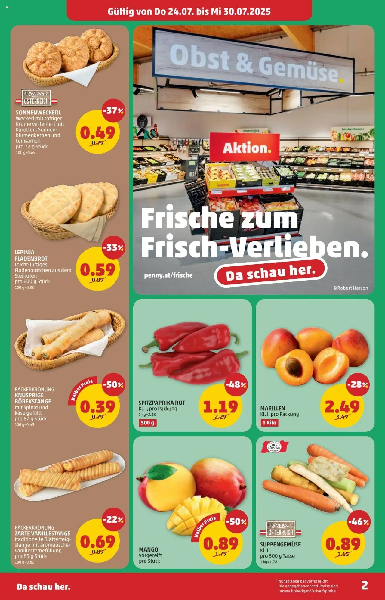 Penny Markt - Eröffnung in 1140 Wien gültig ab 24.07.2025 | Seite: 2 | Produkte: Obst, Mango, Käse