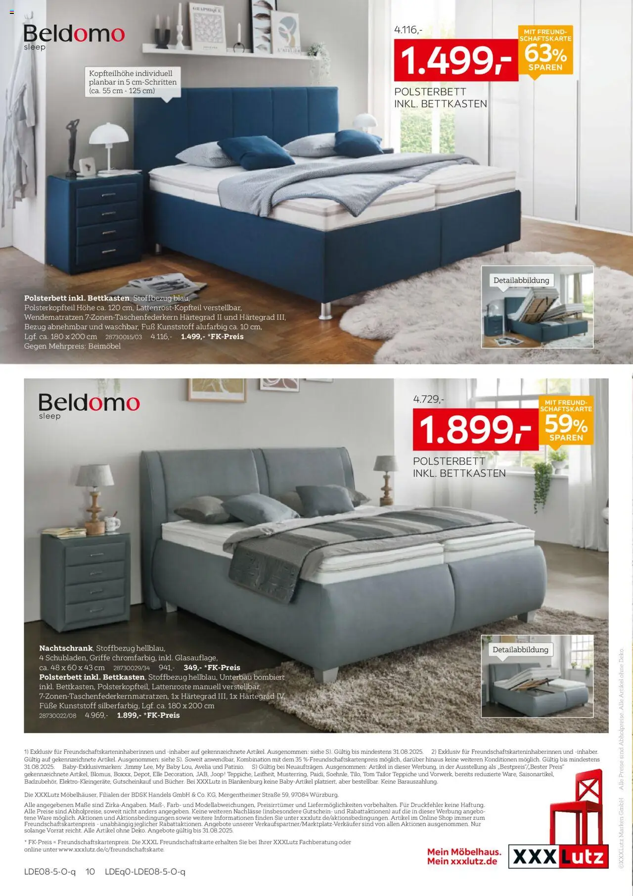 XXXL Lutz Beldomo Spezial - gültig ab dem 18.08.2025 | Seite: 10 | Produkte: Polsterbett