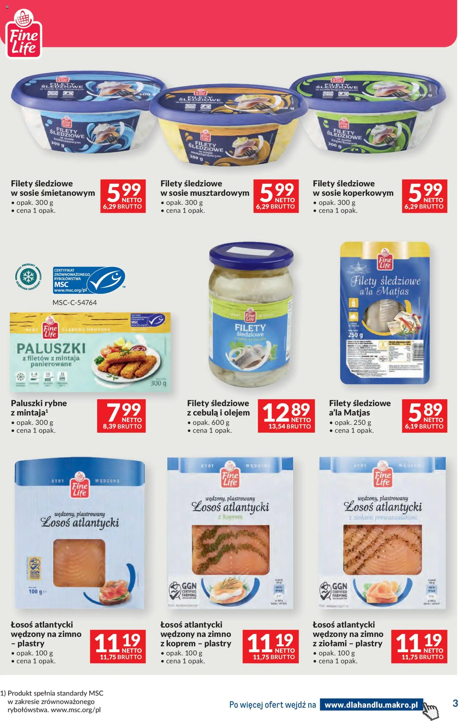 Makro gazetka - Dystrybucja do sklepów od 14.04.2026 | Strona: 3 | Produkty: Łosoś atlantycki, Paluszki rybne, Łosoś, Paluszki