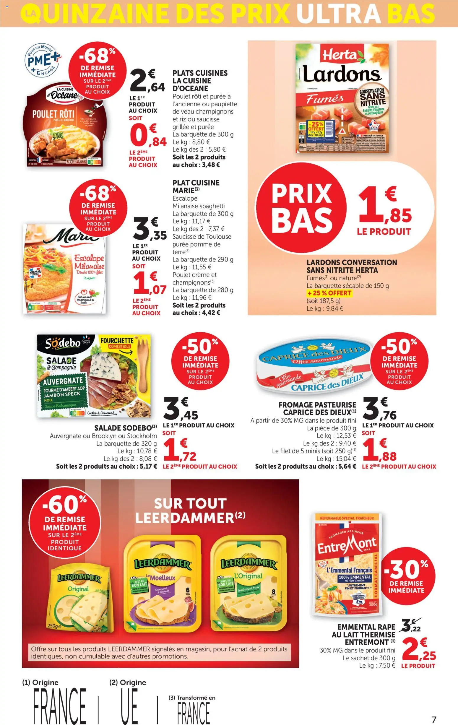 {H1} | Page: 7 | Produits: Emmental, Saucisse, Noix, Crème