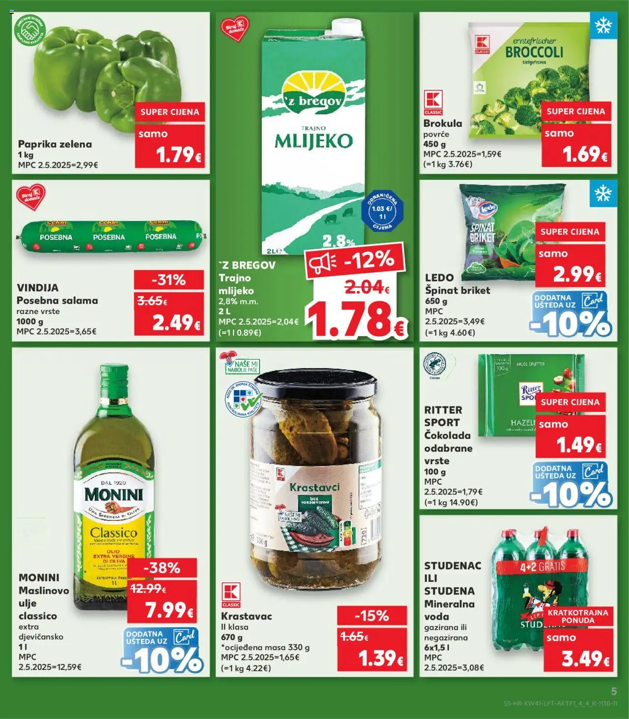 Kaufland katalog | vrijedi od 08.10.2025 | Stranica: 5 | Proizvodi: Vindija, Salama, Paprika, Ledo