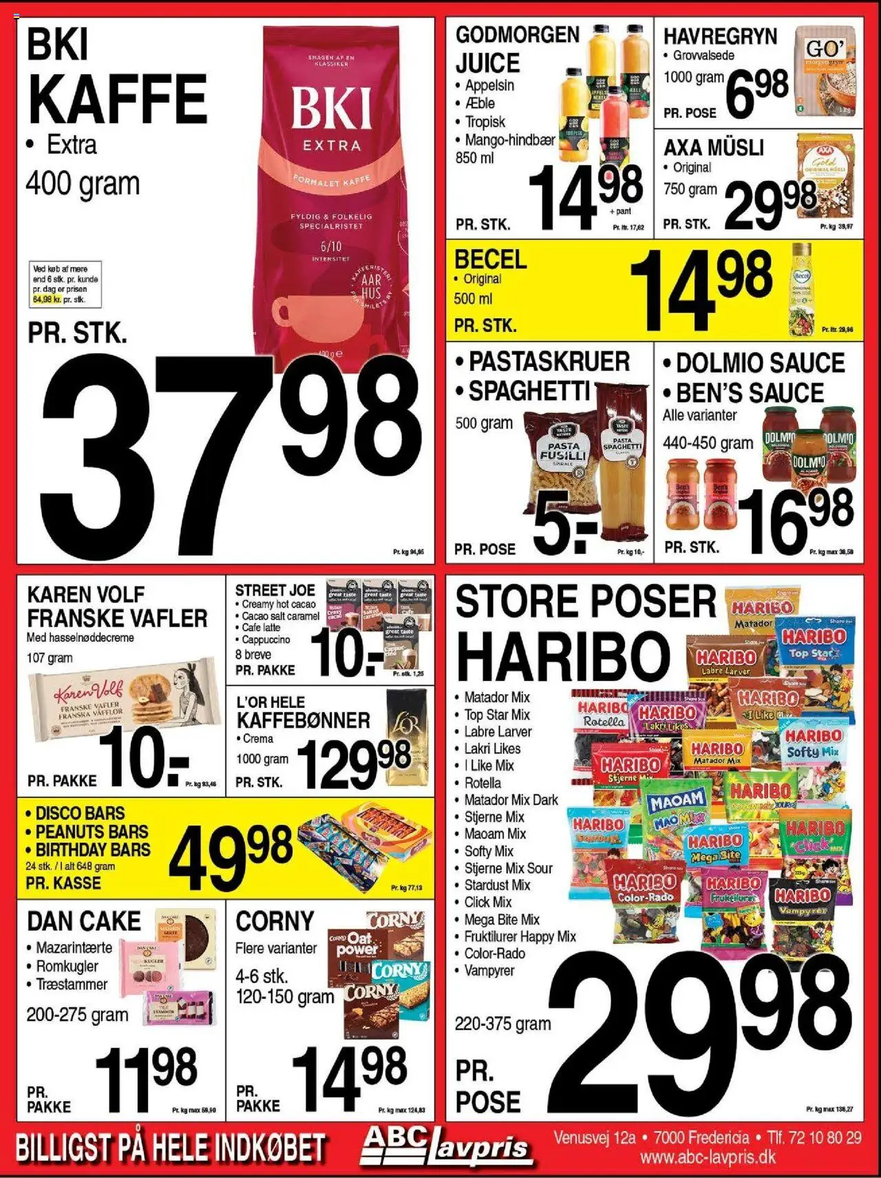 Abc Lavpris tilbudsavis – gyldig fra 15.10.2025 | Side: 5 | Produkter: Kaffe, Pasta, Romkugler, Mazarintærte