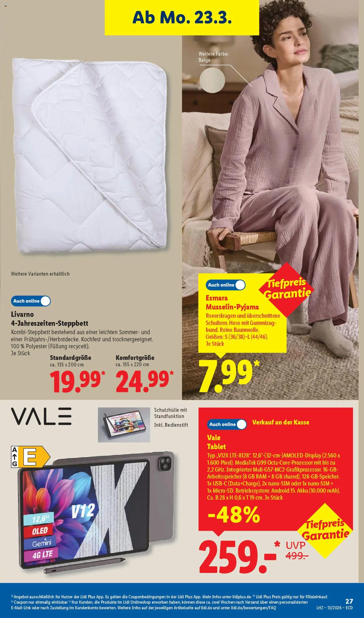 Lidl Prospekt – gültig ab 23.03.2026 | Seite: 47 | Produkte: Hose, Tablet