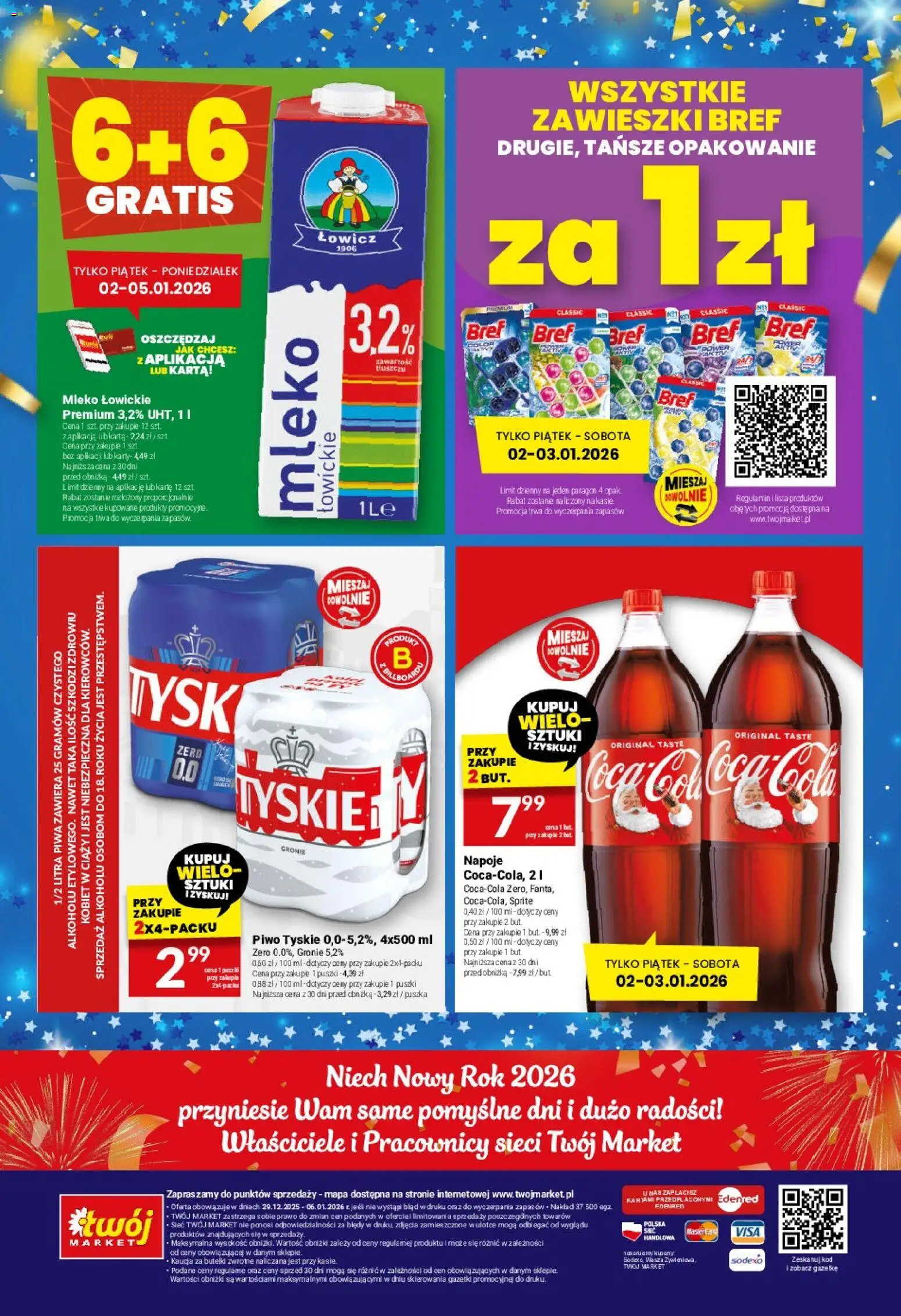 Twój Market Gazetka od 29.12.2025 | Strona: 40 | Produkty: Napoje, Sprite, Mleko, Piwo