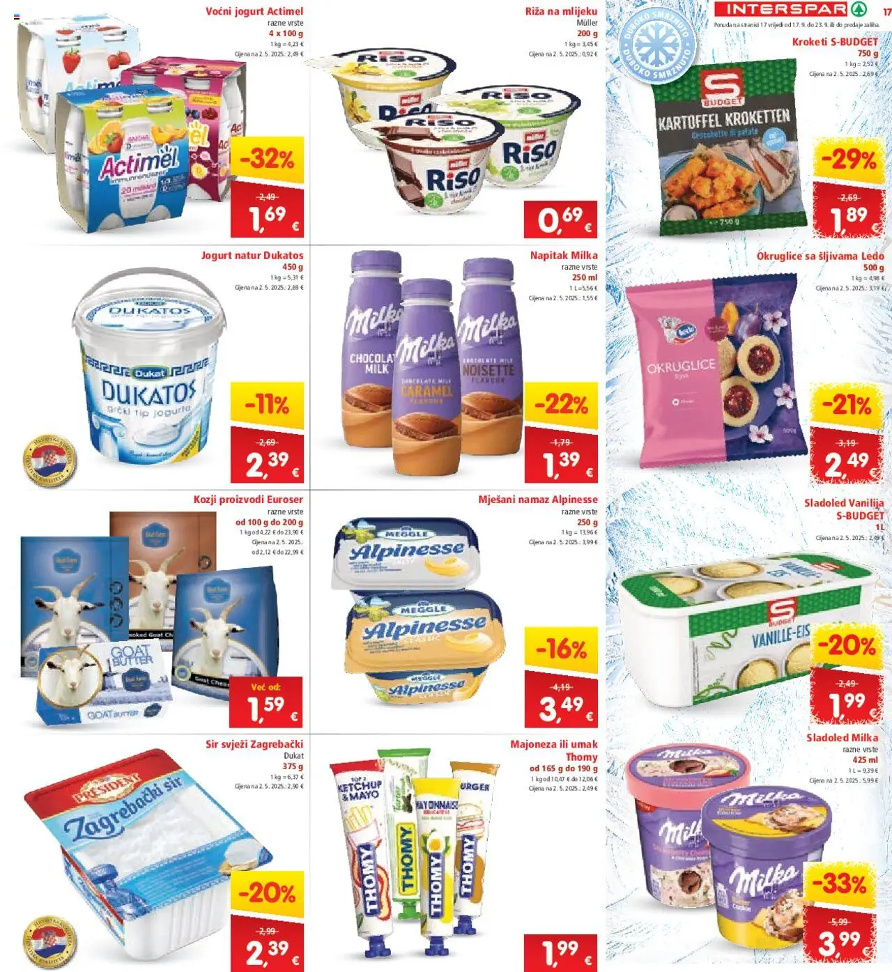 Interspar katalog | vrijedi od 17.09.2025 | Stranica: 19 | Proizvodi: Jogurt, Riža, Umak, Namaz